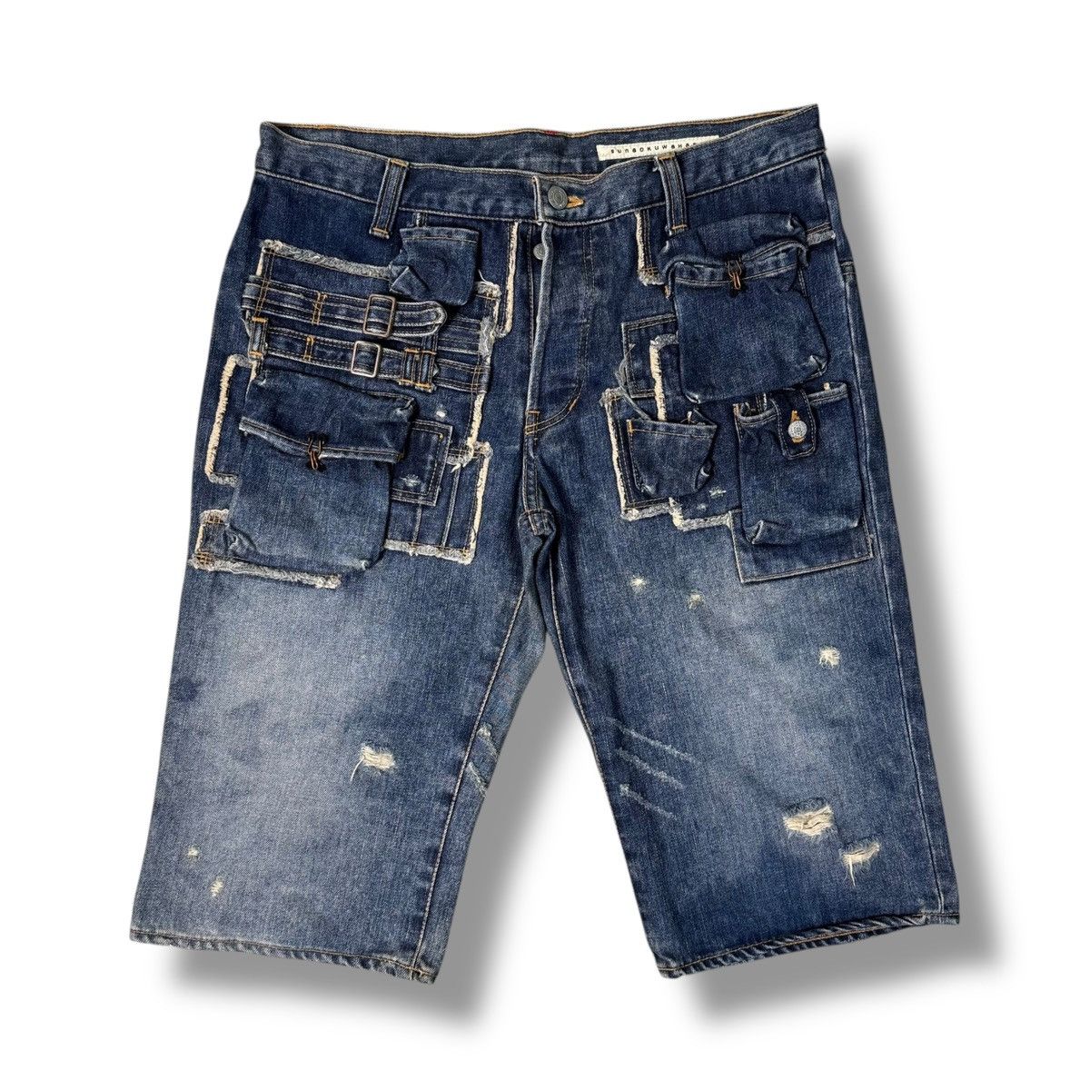 Sunao Kuwahara Issey Miyake Multi Pocket Denim Short