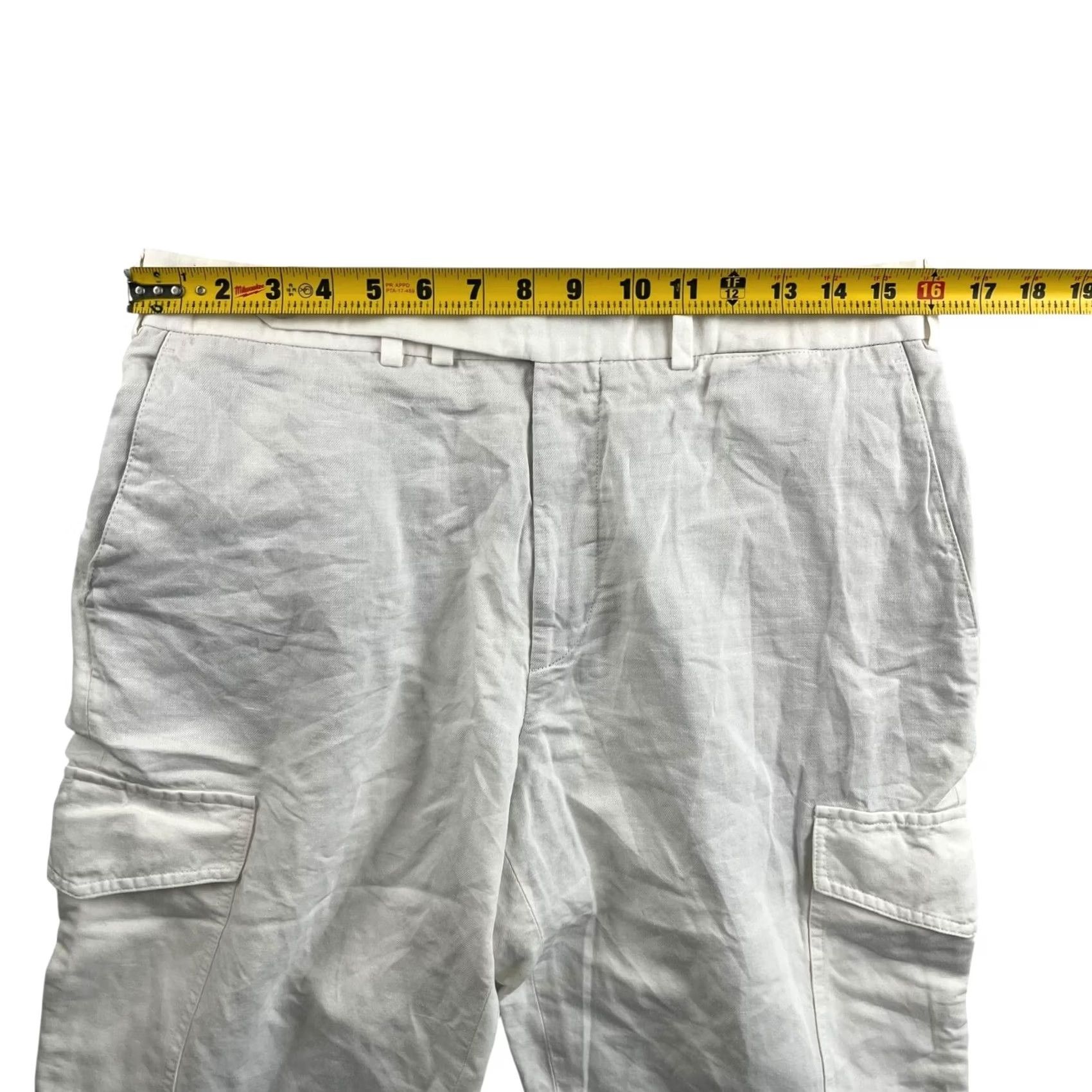 Suitsupply Suit Supply Men’s Blake Cargo Cropped Pants White 32x24 Linen Blend Size US 32 / EU 48 - 5 Thumbnail