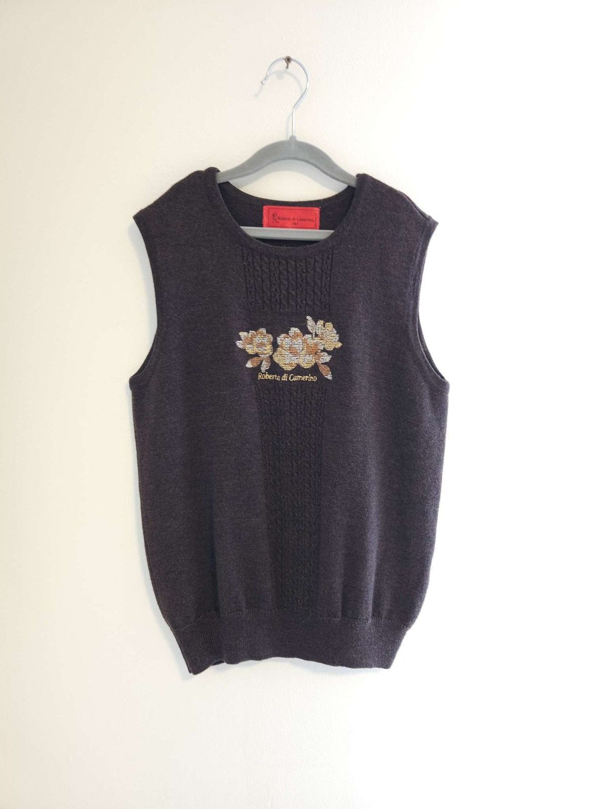 Roberta di Camerino × Vintage Vintage 100%Merino Superwash Wool Embroidery Vest By Roberta Size M / US 6-8 / IT 42-44 - 9 Thumbnail