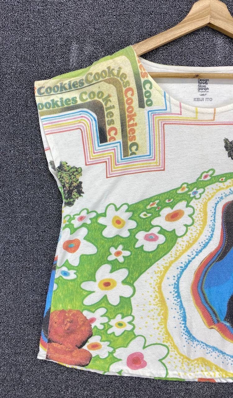 Japanese Brand Vintage Keiji Ito Rare Printed Over Print Tees T Shirts Size ONE SIZE - 3 Thumbnail