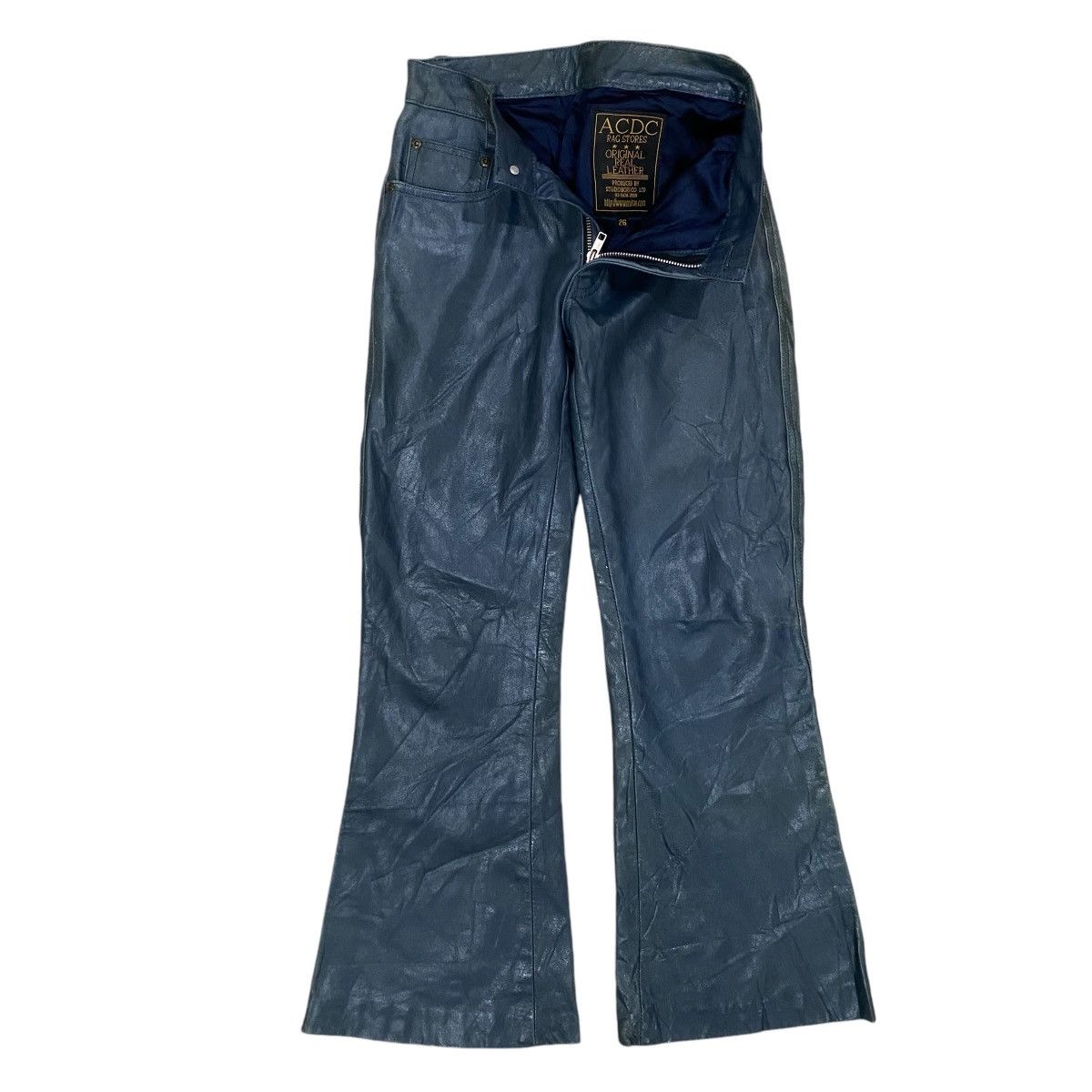 AC/DC × Genuine Leather × Vintage 🔥VINTAGES ACDC RAG STORES BOOTCUT LEATHER PANT Size US 26 / EU 42 - 2 Thumbnail