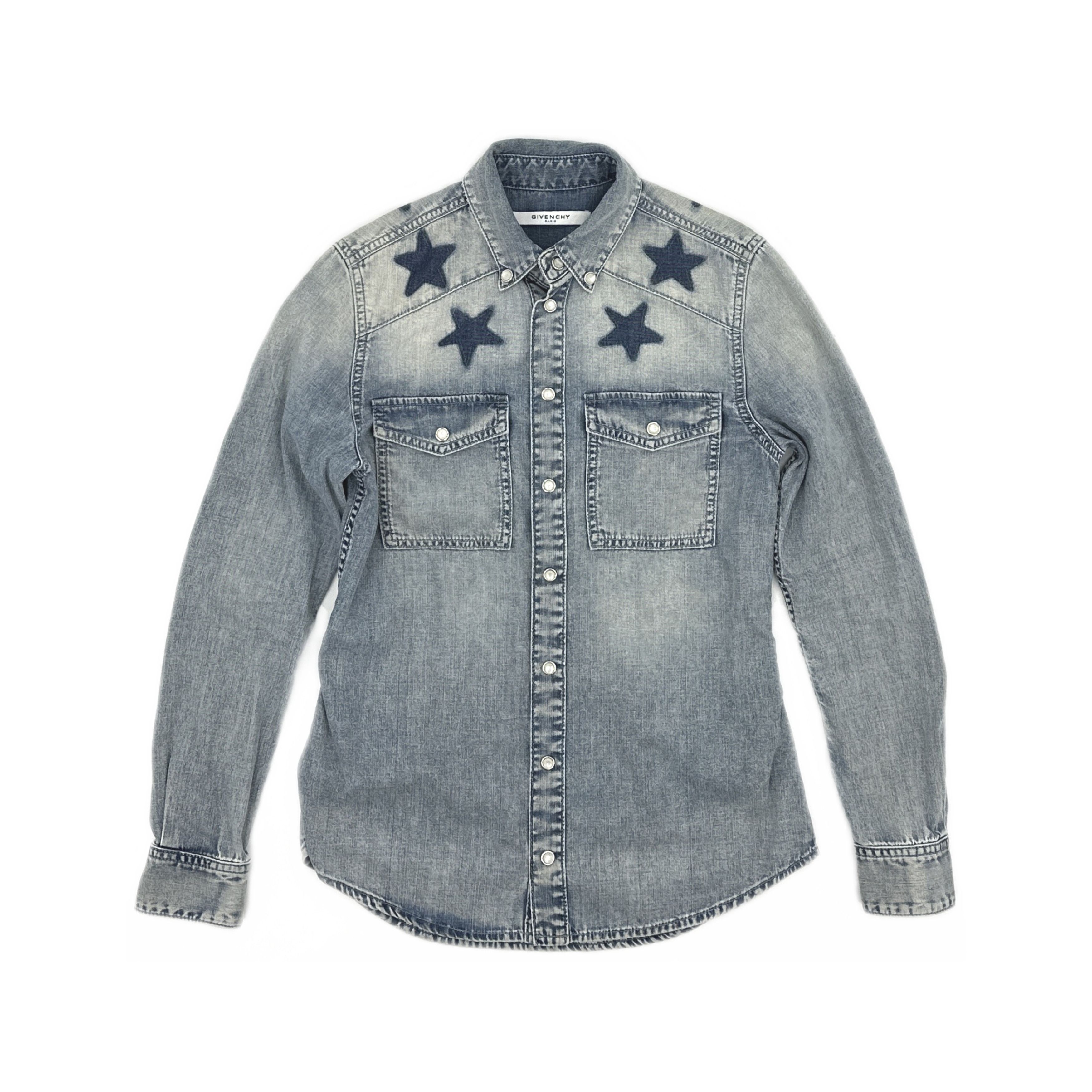 Givenchy Givenchy Star Pattern Denim Shirt Size S Size US S / EU 44-46 / 1 - 1 Thumbnail