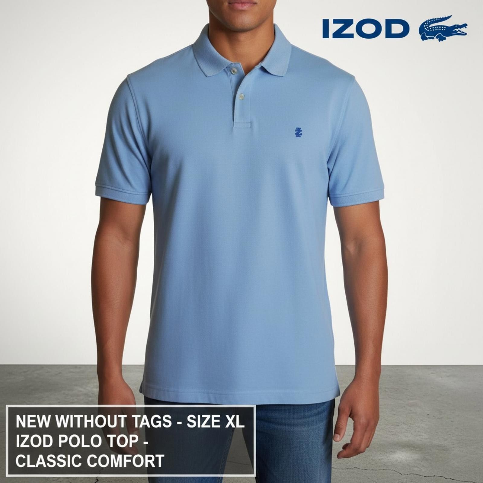 Izod IZOD Classic Comfort Polo Shirt Size XL Light Blue Size US XL / EU 56 / 4 - 2 Thumbnail