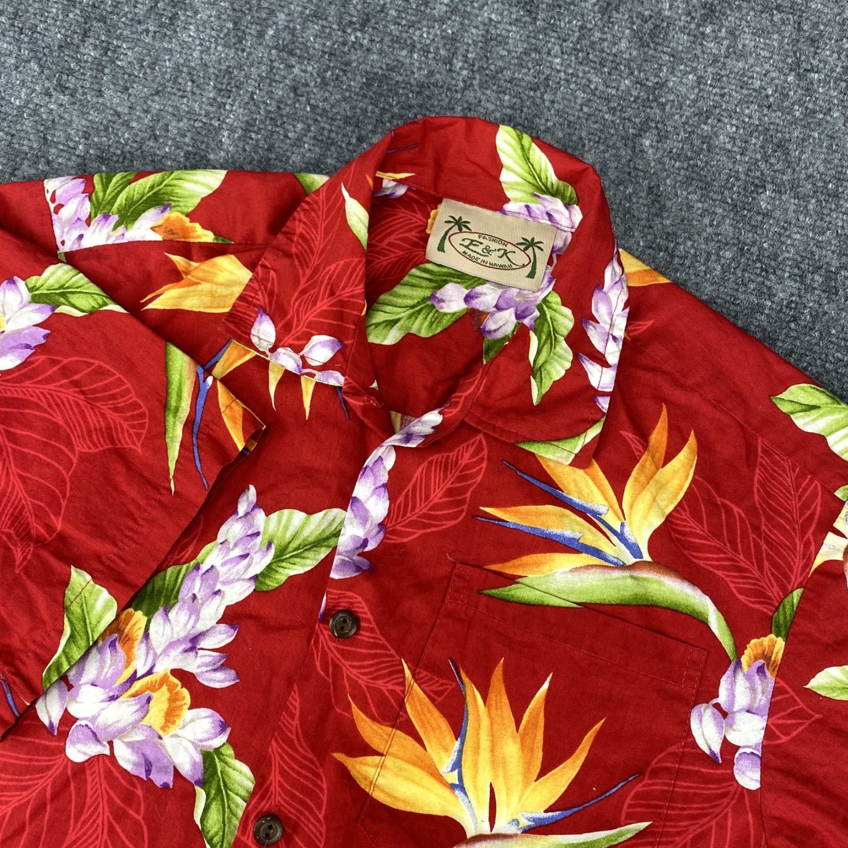 Paradise VTG E&K Hawaiian Shirt Mens M Floral Bird of Paradise Button Up Made Hawaii Size US M / EU 48-50 / 2 - 2 Thumbnail