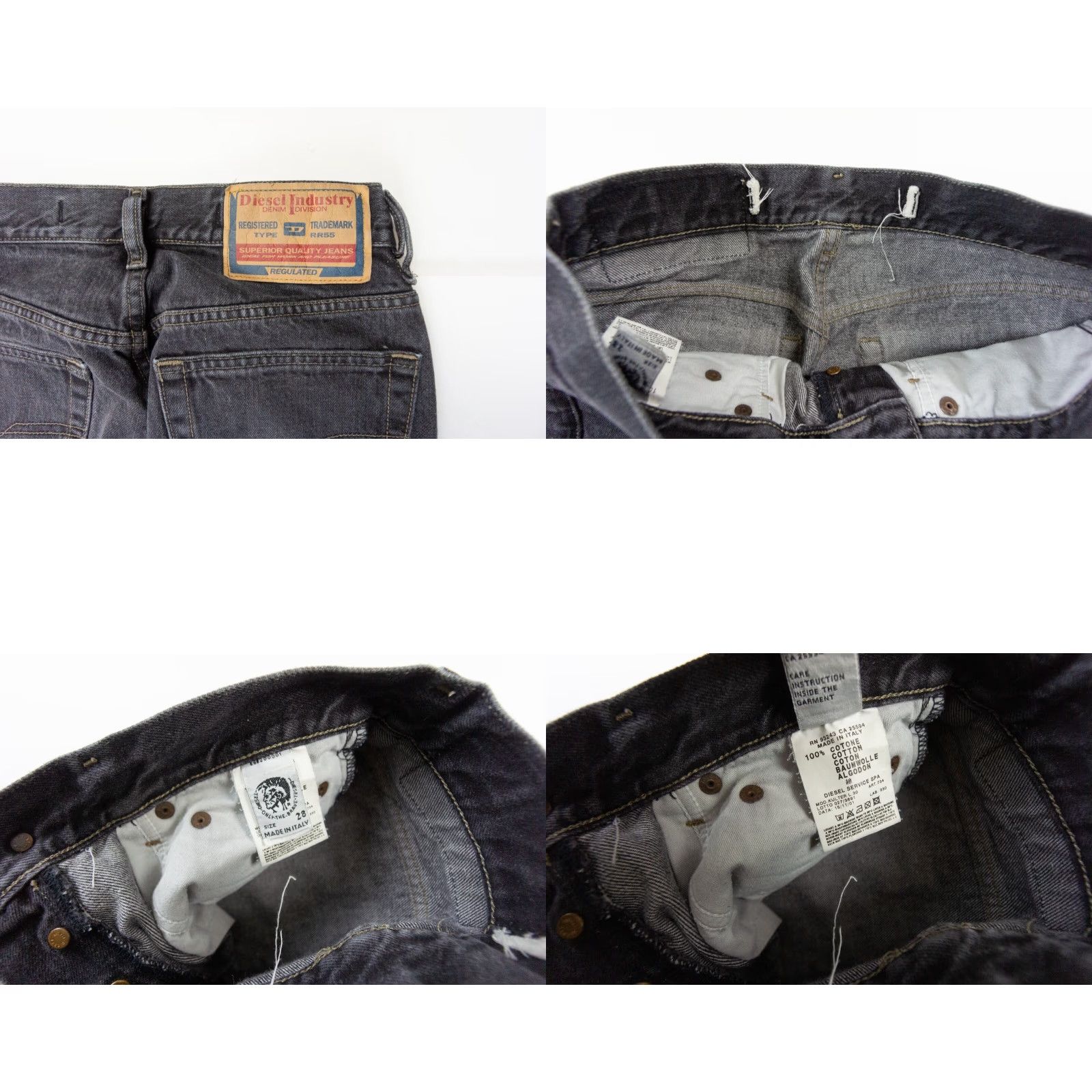 Diesel VINTAGE Diesel Jeans Men's 28x29 Straight Fit Black Denim Cotton 90s Y2K Size US 28 / EU 44 - 8 Thumbnail