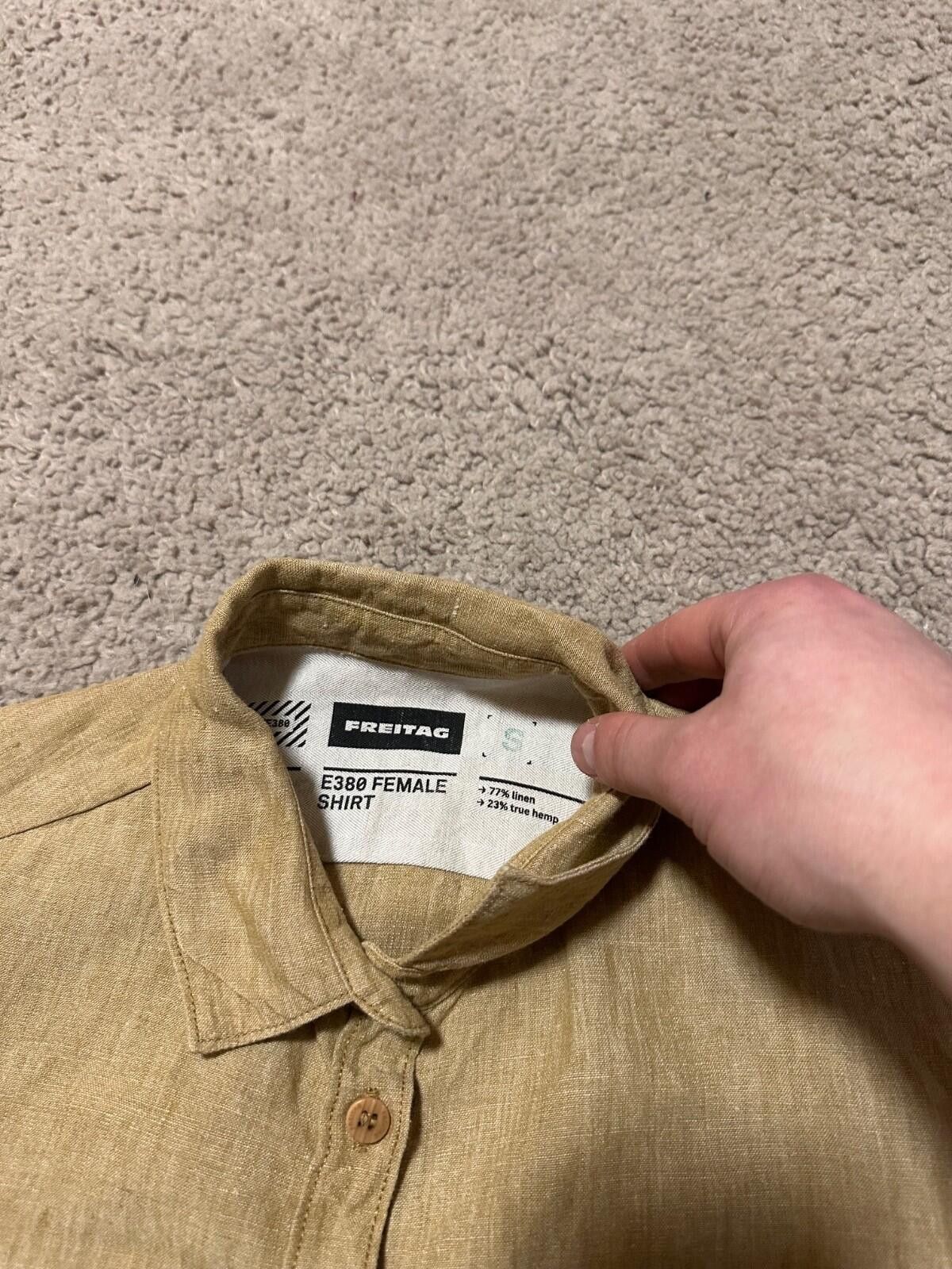 Freitag FREITAG E380 Womens Long Sleeve Breige Linen Button Shirt Size S / US 4 / IT 40 - 6 Thumbnail