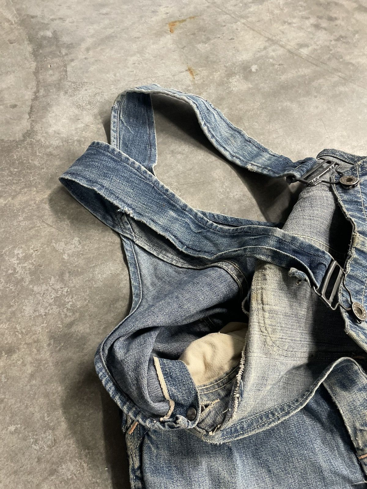 Vintage 40s Wreath Button Selvedge Denim Overalls