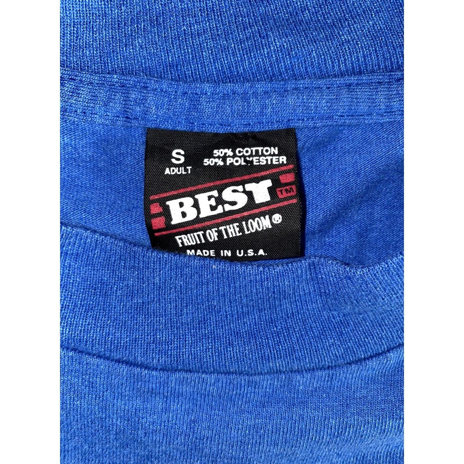 Fruit Of The Loom VTG Fruit Of The Loom USA TEE S Mens Short Sleeve 1980s Blue Graphic Cotton Blend EUC Size US S / EU 44-46 / 1 - 3 Thumbnail