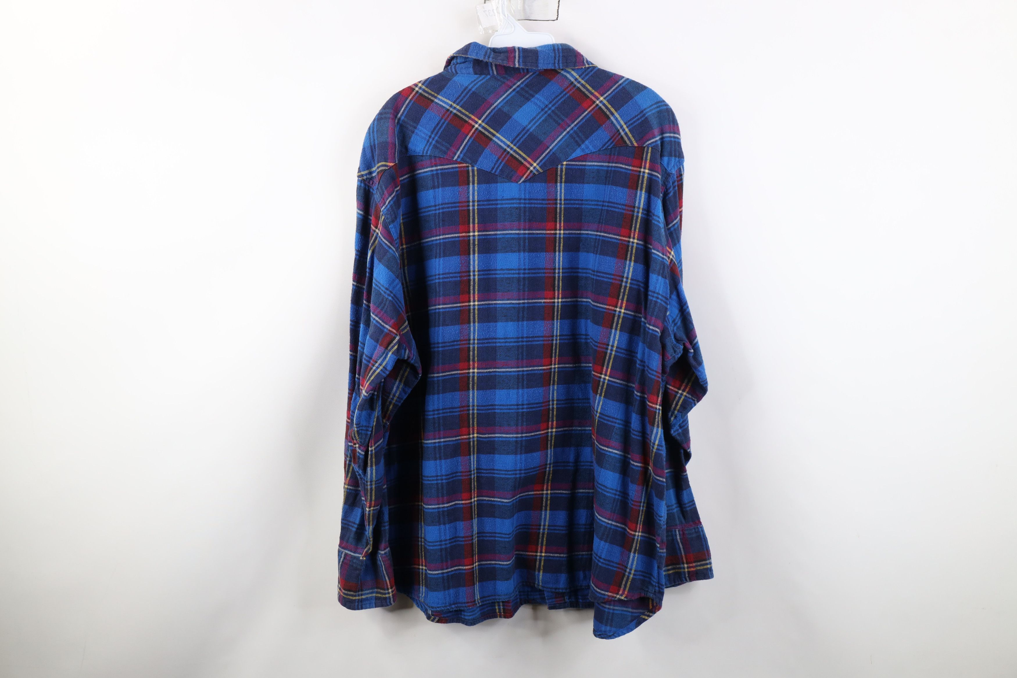 Wrangler Vintage 90s Wrangler Cowboy Flannel Snap Button Shirt Size US XXL / EU 58 / 5 - 8 Thumbnail