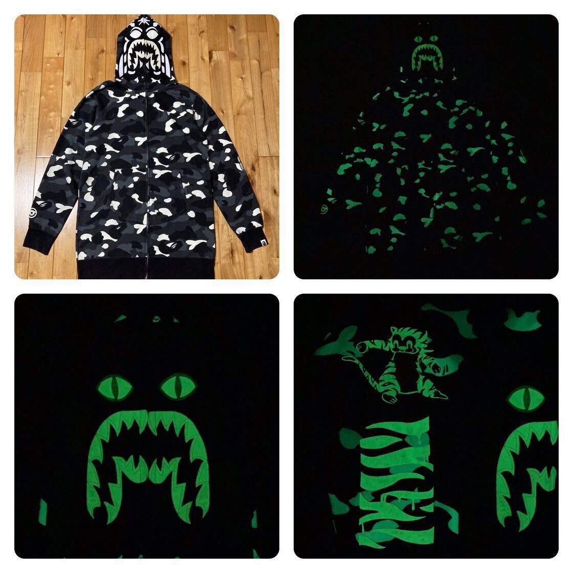 Bape 💫Glow in the dark💫 BAPE City camo Long Tiger full zip hoodie Size US L / EU 52-54 / 3 - 1 Thumbnail