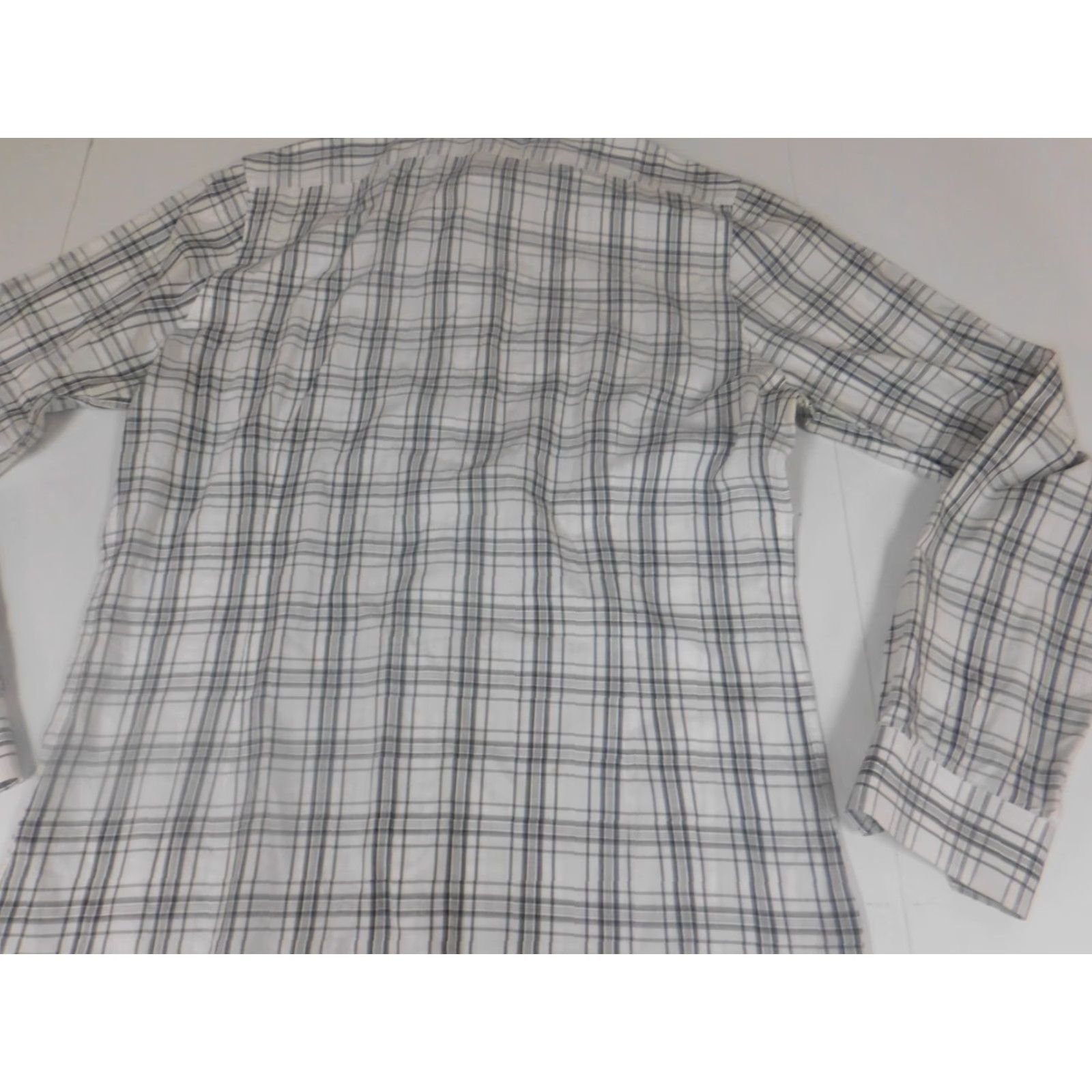 Express Express Mens Shirt Medium gray slim fit plaid Shirt Mens M Gray Plaid Slim Fit Button-Up Collared Long Sleeve Size US M / EU 48-50 / 2 - 6 Thumbnail