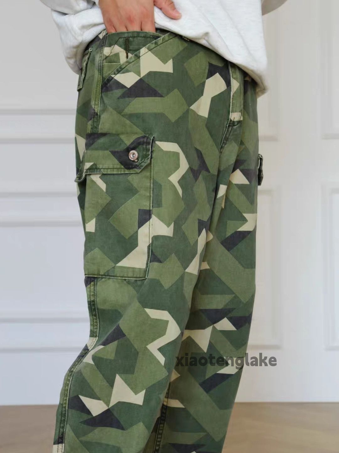 Vintage xz vintage loose baggy wide Leg flared camo pants Size US 31 - 9 Thumbnail