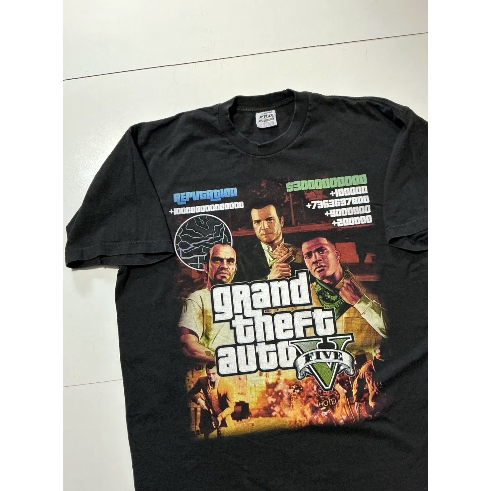 Vintage VINTAGE Grand Theft Auto V Five Rockstar Games Video Game Black Graphic S/S T-Shirt 2XL Mens Brand Pro 5 Shirt Size US XXL / EU 58 / 5 - 4 Thumbnail