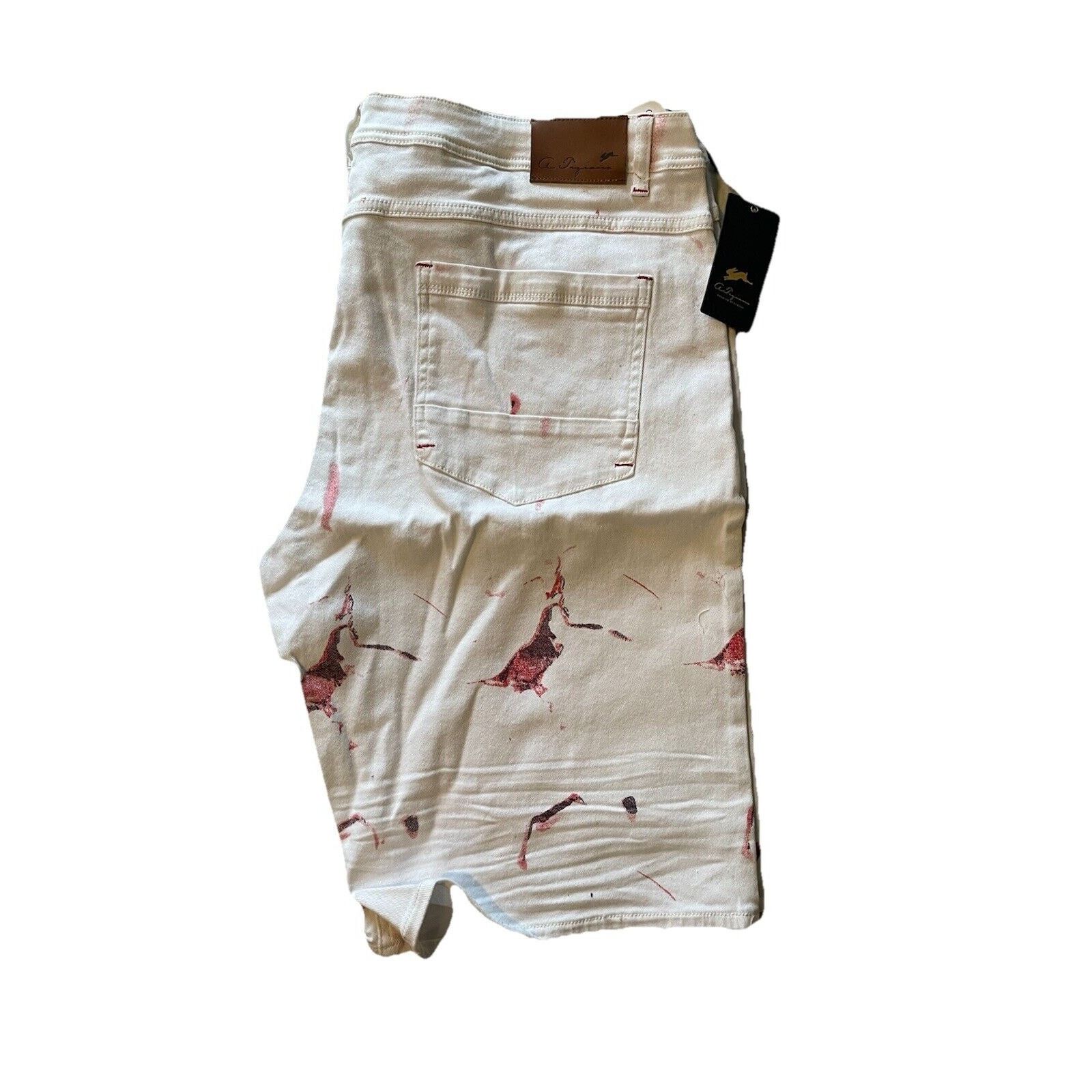 Other NWT MEN'S A.TIZIANO FASHION SHORTS WHITE RED SPLATTER Sz 44 Size US 44 / EU 60 - 2 Thumbnail