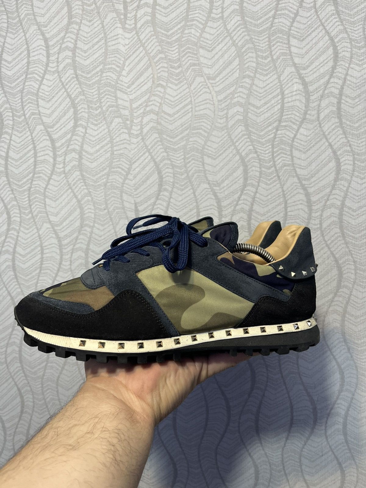 Valentino Valentino Garavani Rockrunner Camo Suede Leather Sneakers Size US 10 / EU 43 - 6 Thumbnail