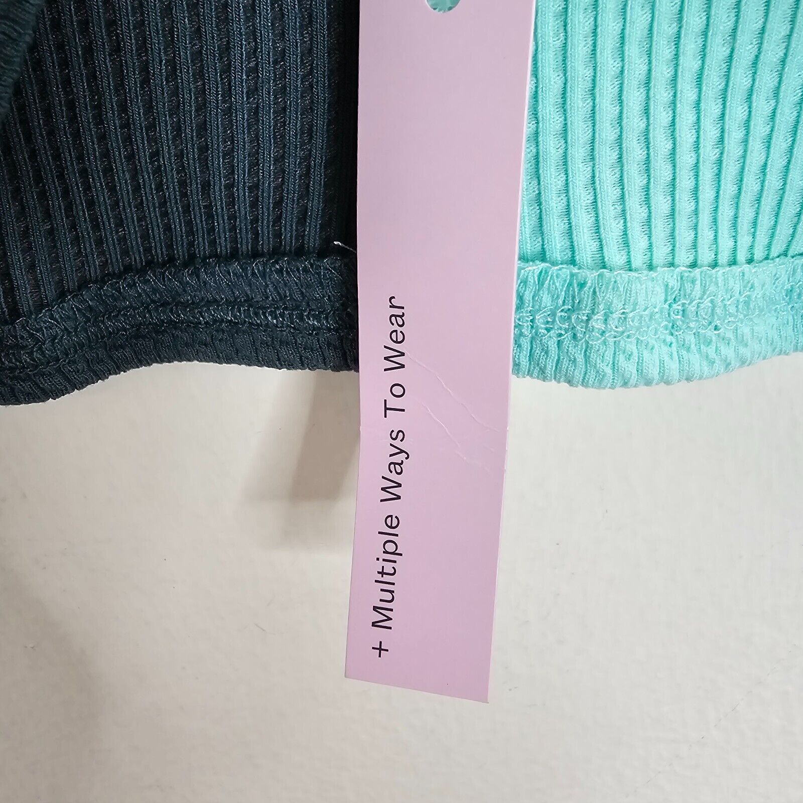Other NWT Teal & Black Front Ruche Stretch Scoop Crop Bralette M Size M / US 6-8 / IT 42-44 - 5 Thumbnail