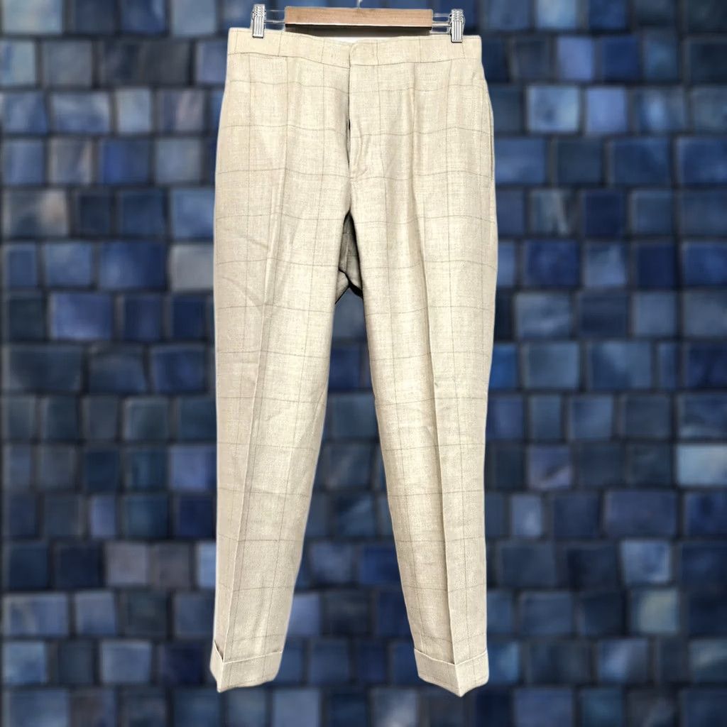 Ralph Lauren RRL Ralph Lauren Pants Size 30 Beige Check Silk Linen Full-length Pre-owned Size US 30 / EU 46 - 1 Thumbnail