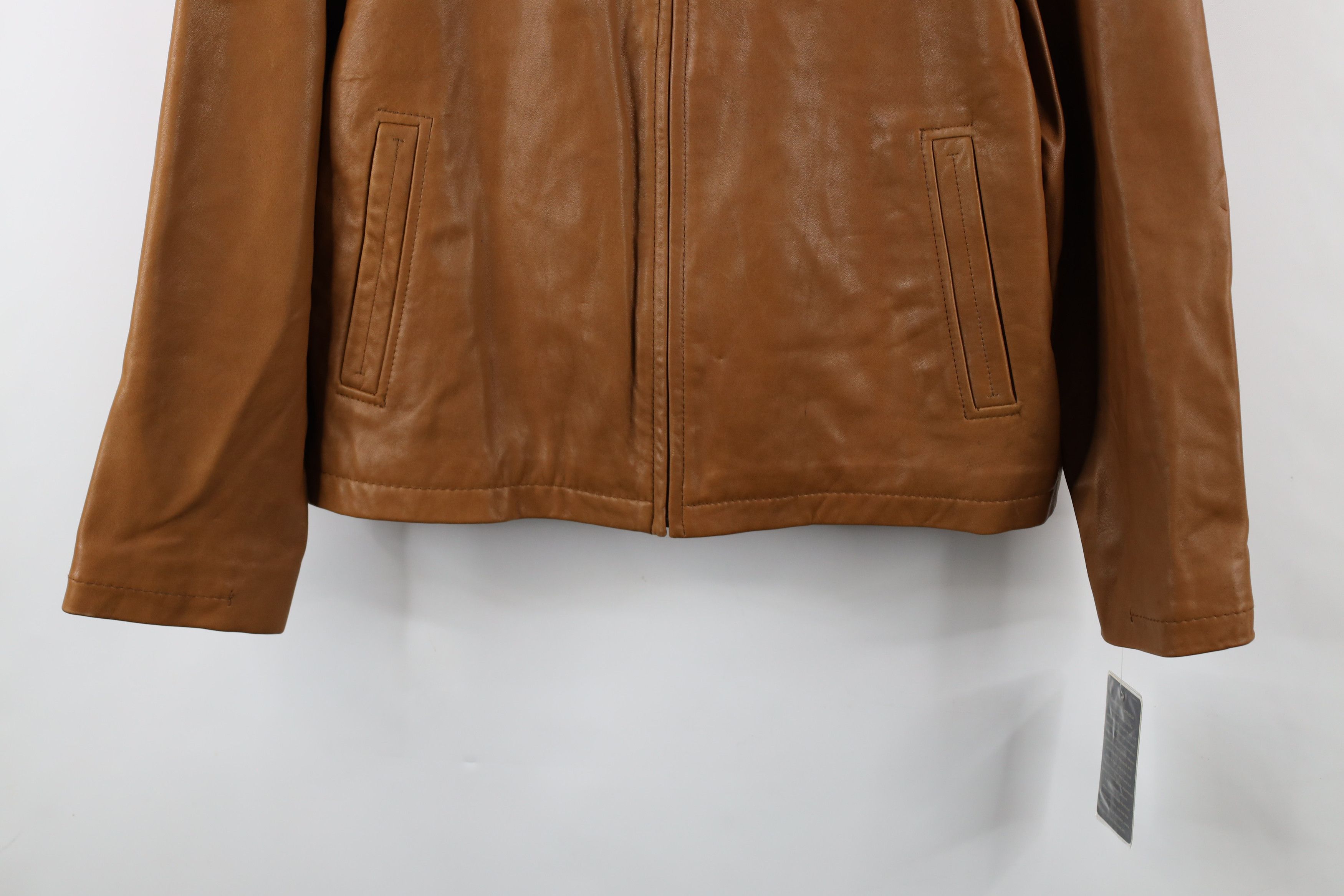 Vintage Deadstock Vintage 90s Streetwear Leather Jacket Brown Size US L / EU 52-54 / 3 - 3 Thumbnail