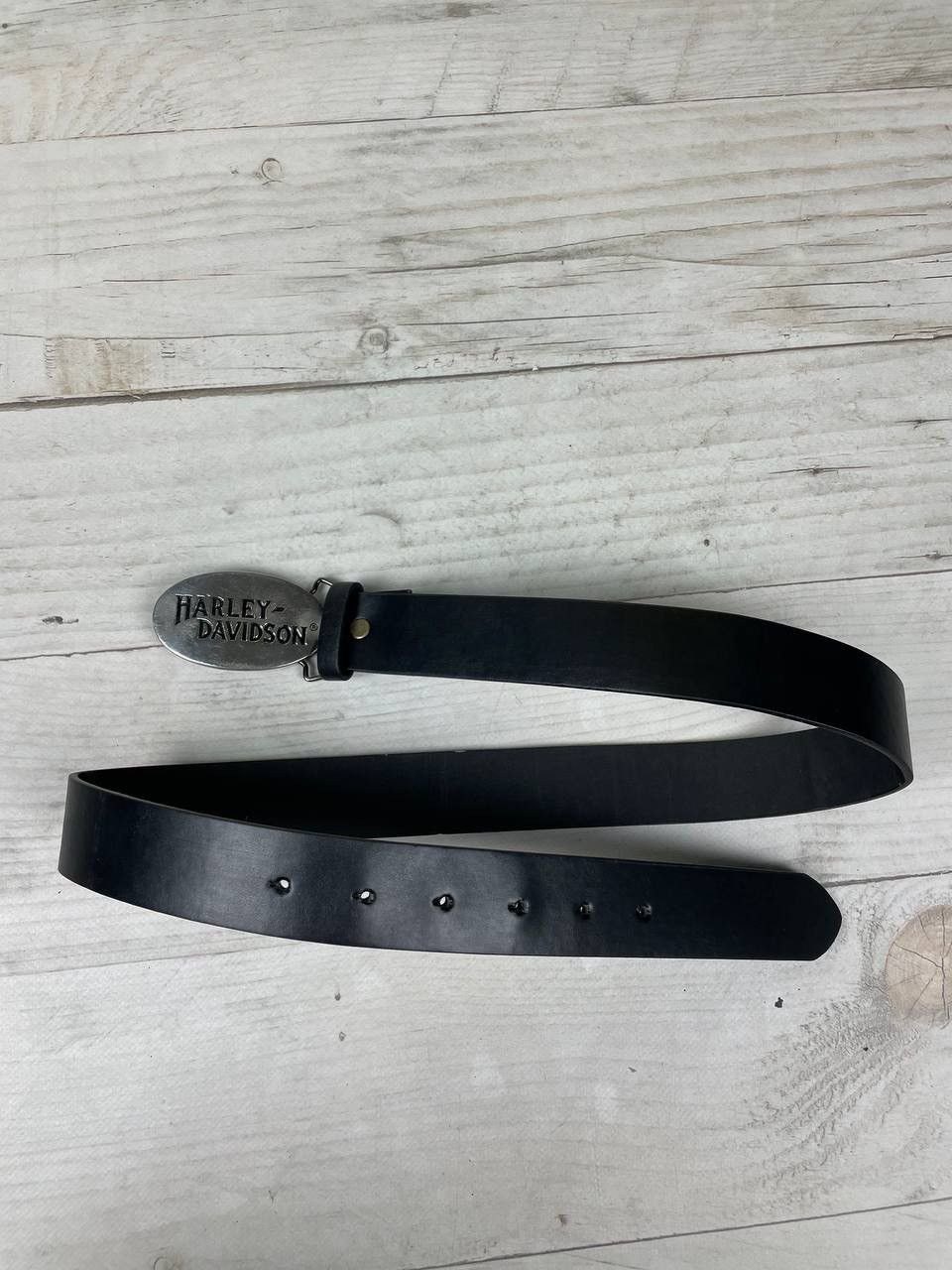 Harley Davidson Vintage Chrome Brass Harley Davidson Logo 1983 Leather Belts Size ONE SIZE - 1 Thumbnail