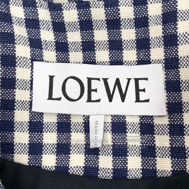 Loewe Loewe Grey Checkered Linen Notched Collar Single-Breasted Size S / US 4 / IT 40 - 5 Thumbnail