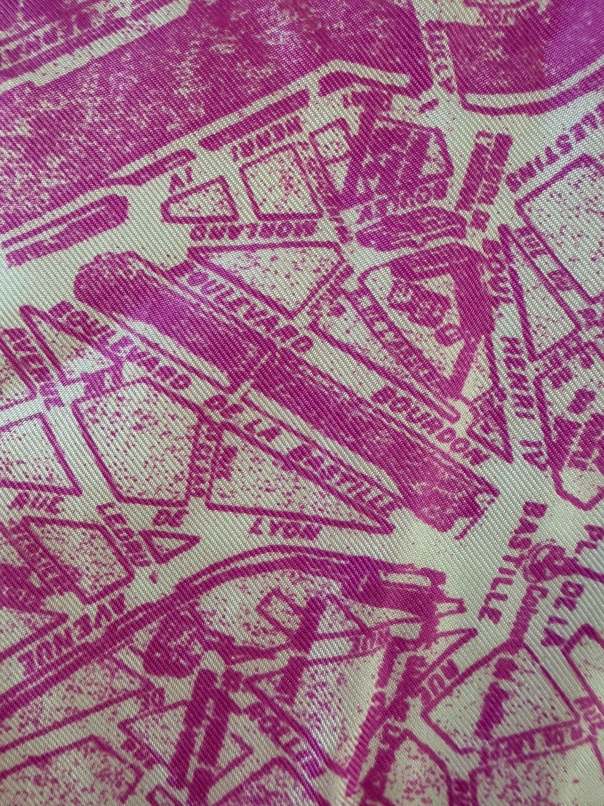 Pierre Cardin Pierre Cardin Paris Silk Scarf Pink Paris Map Print 62” Size ONE SIZE - 11 Thumbnail