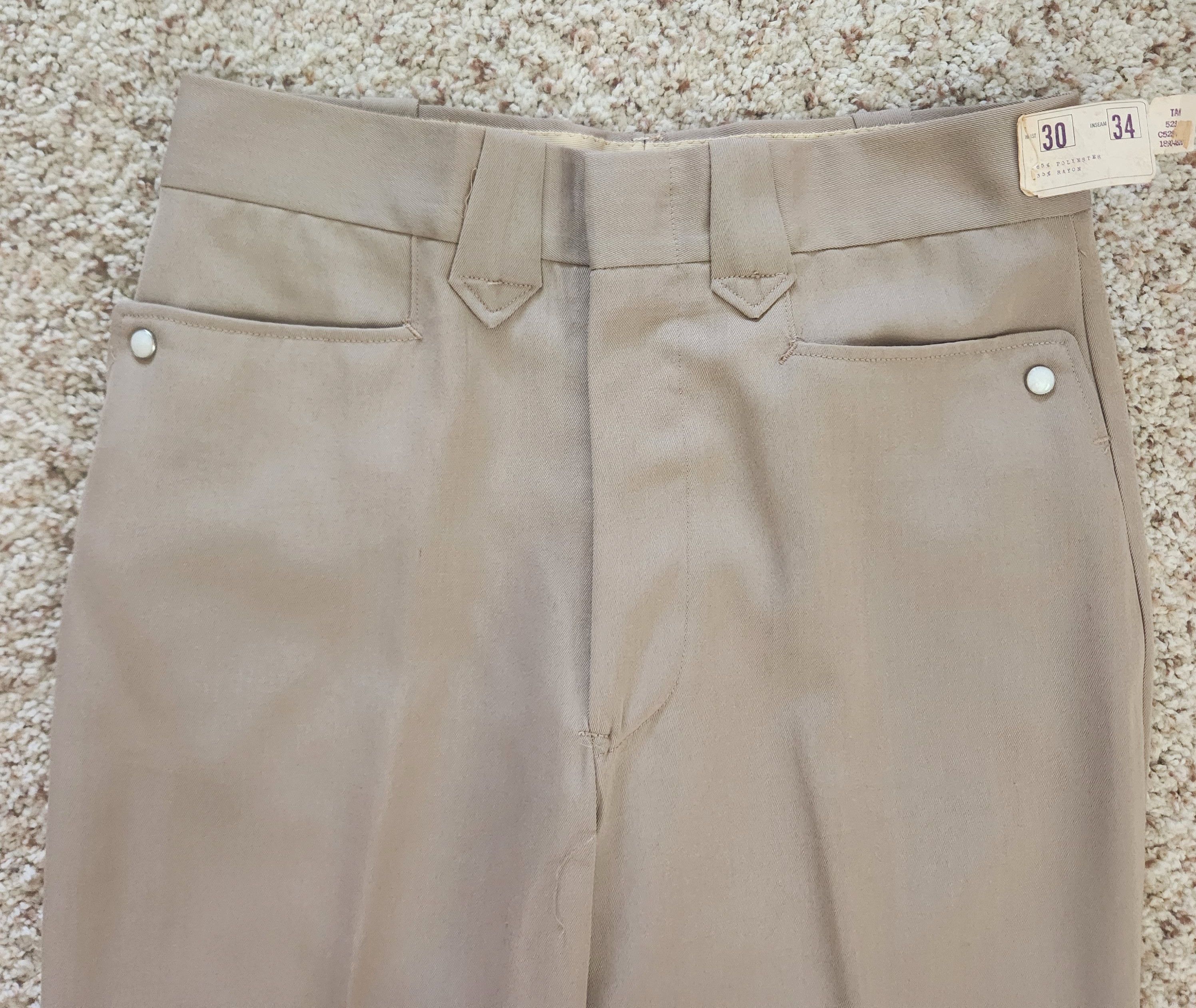 Vintage Vintage pants 29 tan gabardine men NOS Size US 29 - 1 Thumbnail