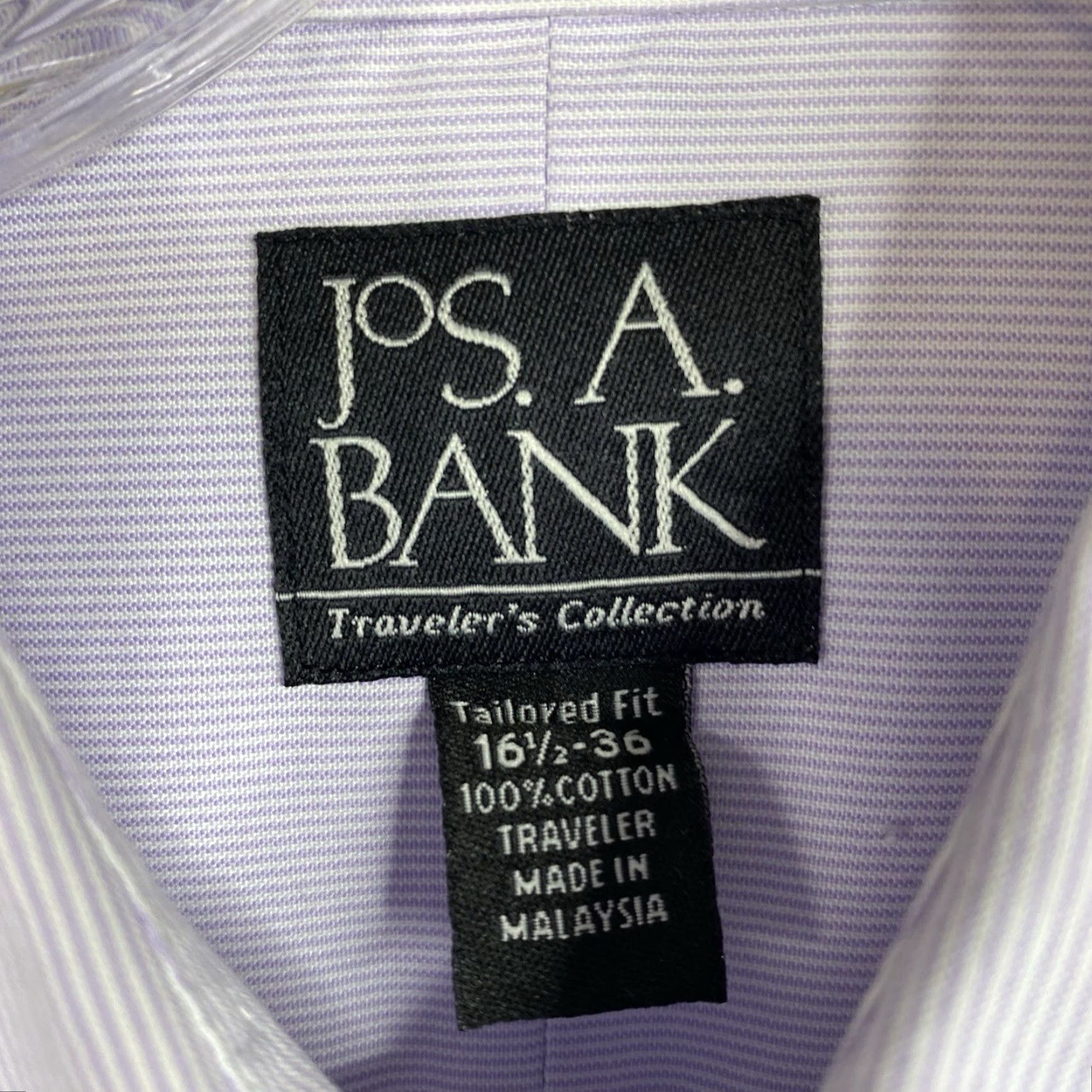 Jos. A. Bank VINTAGE Jos. A. Bank Shirt Travelers Collection Mens 16.5 36 Tailored Purple Stripe Shirt Mens 16.5 36 Purple Stripe Size US XL / EU 56 / 4 - 4 Thumbnail