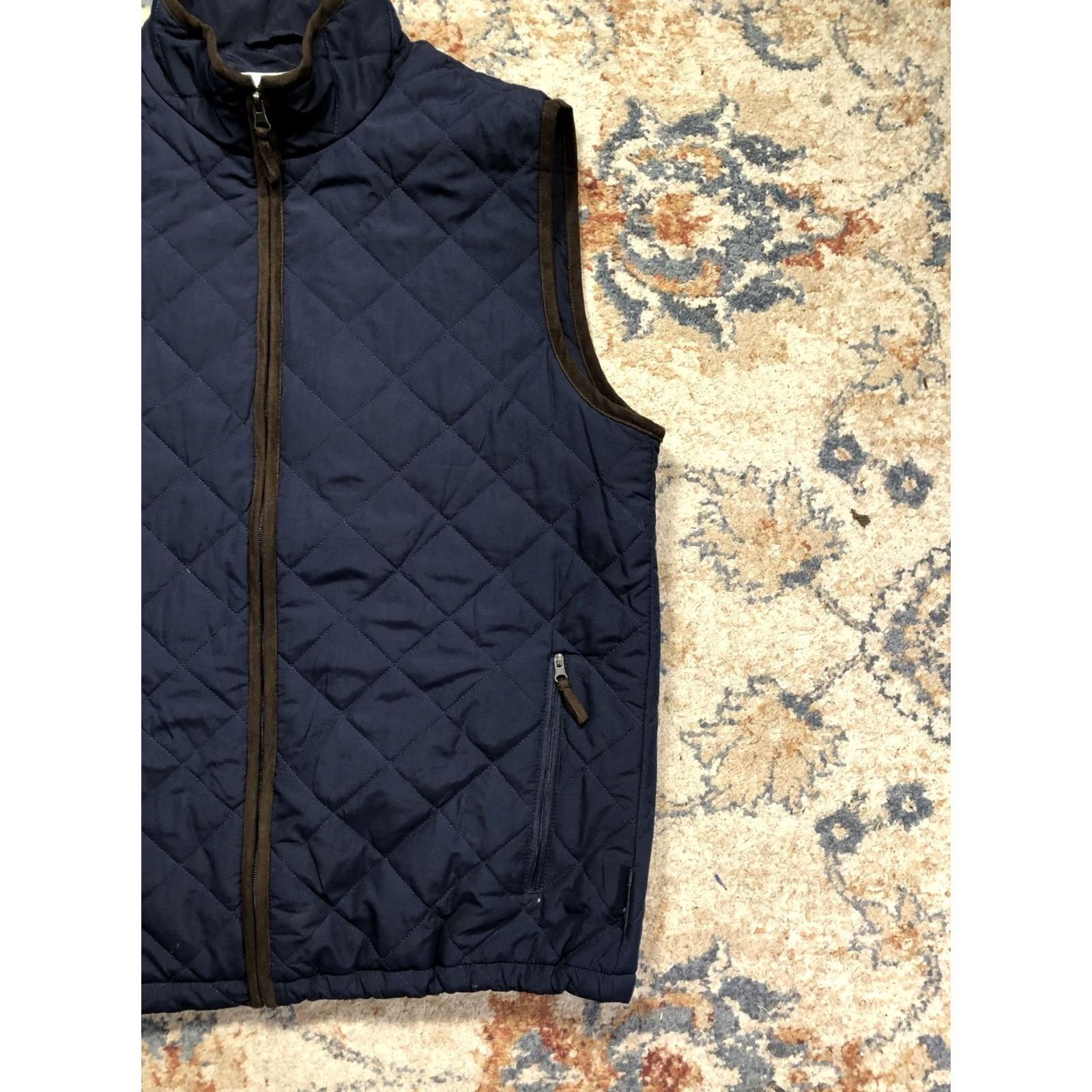Vintage Field & Stream Vest Mens M Navy Quilted Full Zip Insulated Hiking Outdoor Regular Polyester Size US M / EU 48-50 / 2 - 4 Thumbnail