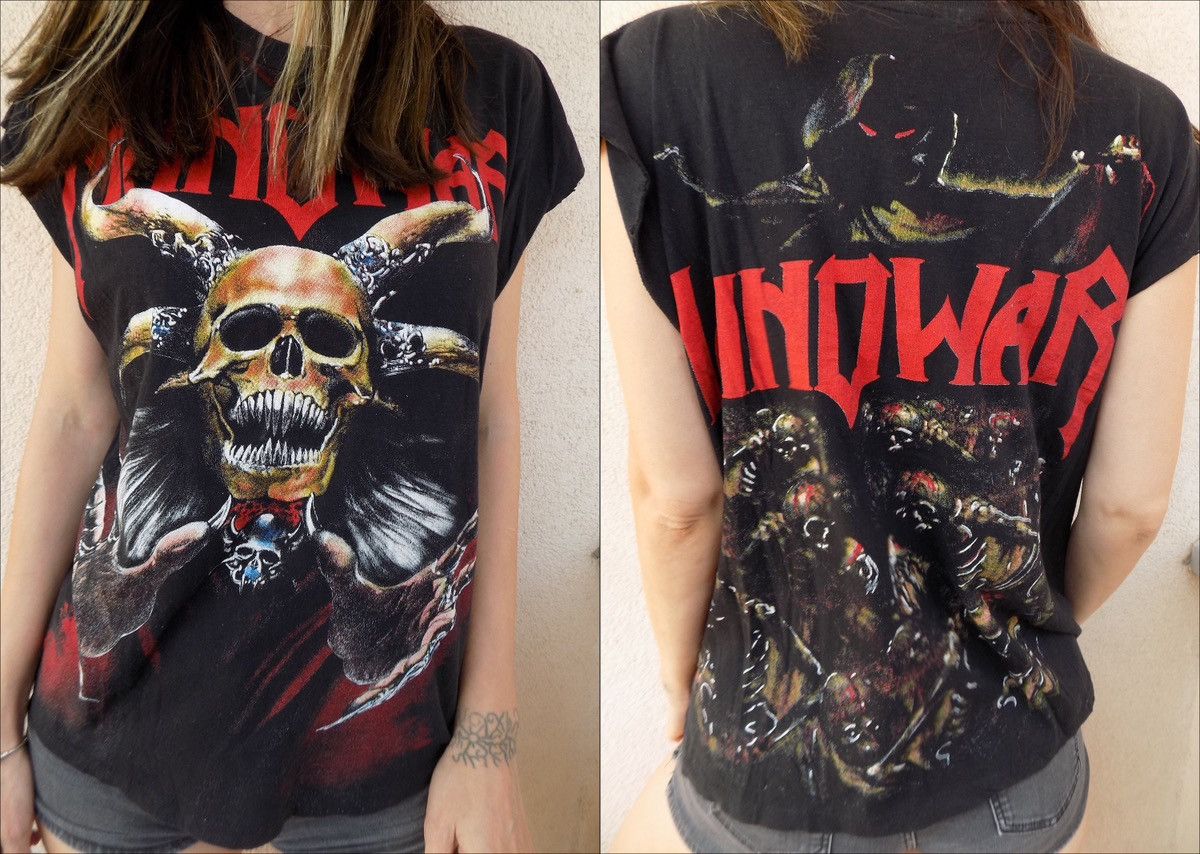 Band Tees Vintage 90's Manowar T-shirt Size US XL / EU 56 / 4 - 2 Thumbnail