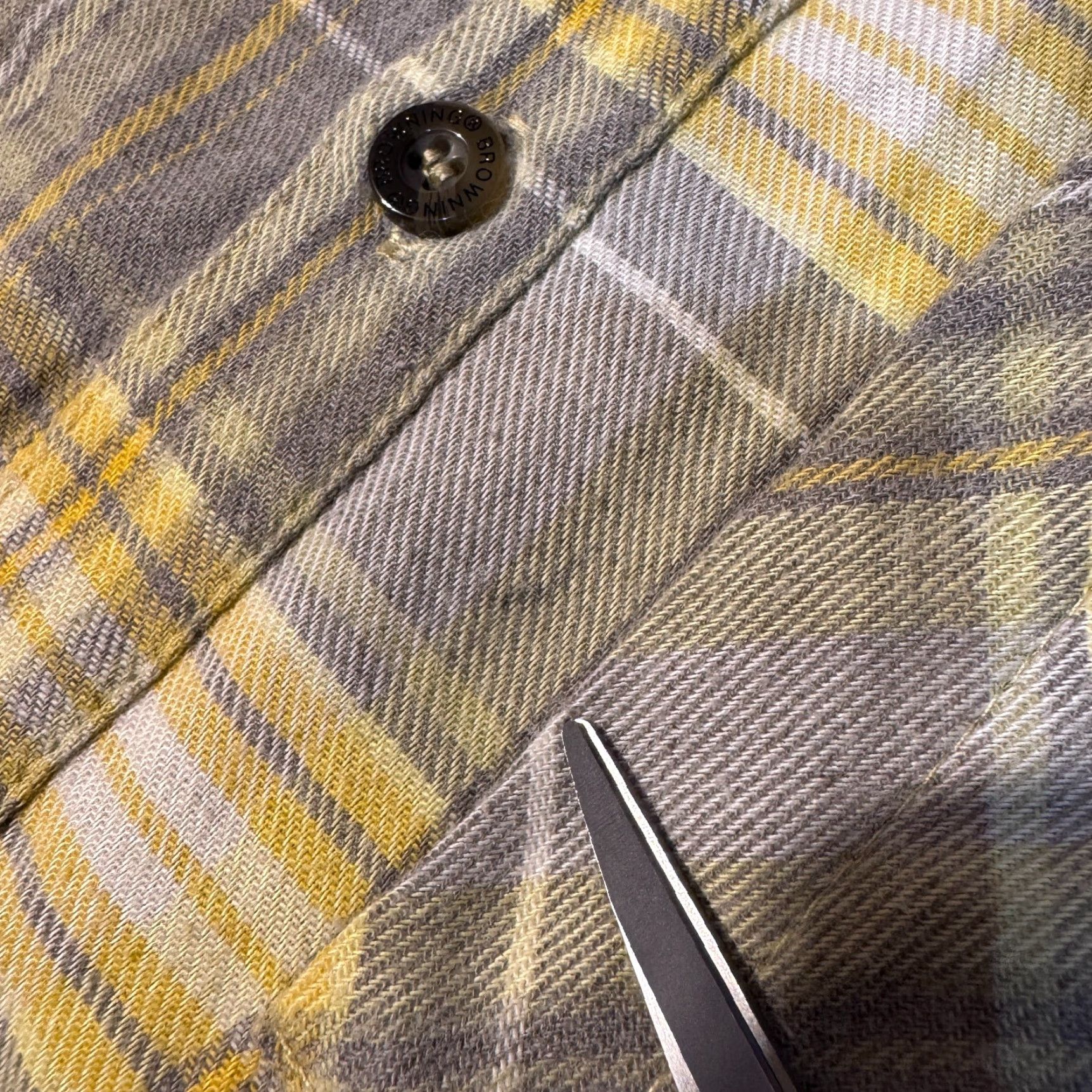 Vintage Browning Shirt Button-Up Outdoor Plaid Flannel Yellow S Mens Cotton Logo Embroidered Vintage: No Size US S / EU 44-46 / 1 - 3 Thumbnail