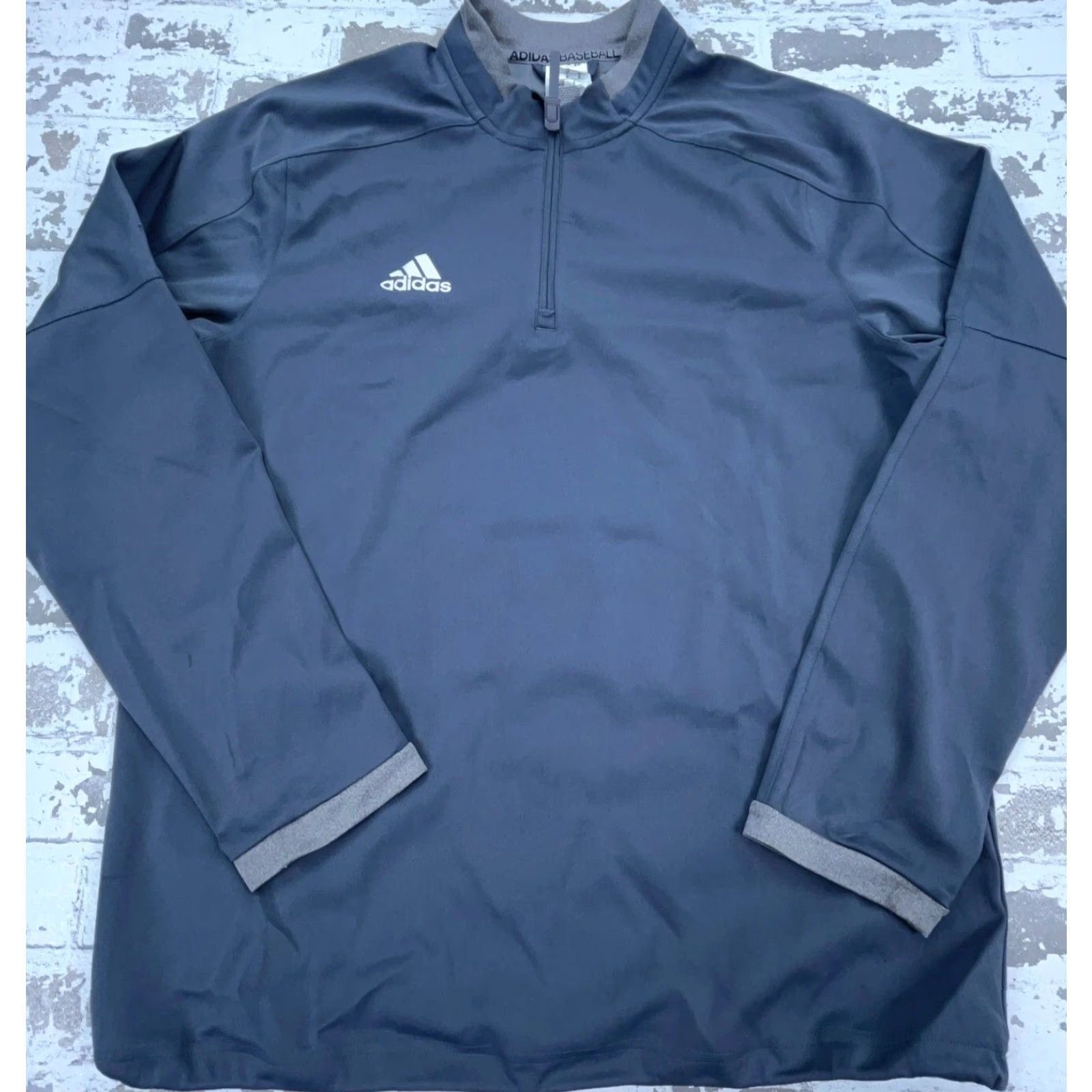 Adidas Adidas Jacket Men Medium Gray Performance Baseball Windbreaker Batting Pull Over Size US M / EU 48-50 / 2 - 2 Thumbnail
