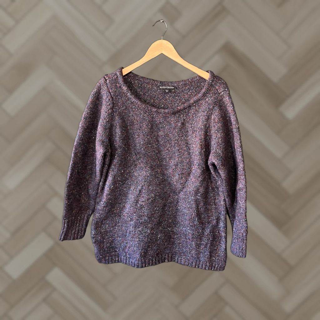 Boston Proper Boston Proper Womens Purple Knit Pullover Sweatshirt XL Pullover Sweatshirt Purple Womens Boston Proper Knit Pullover XL Women Size XL / US 12-14 / IT 48-50 - 1 Thumbnail