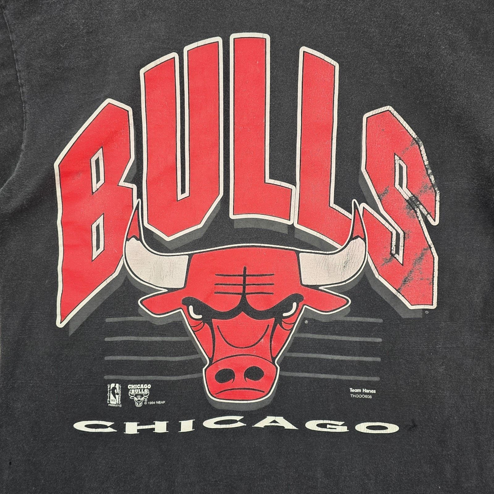 Hanes Vintage Chicago Bulls Shirt Mens Large Black 90s 1994 NBA Size US L / EU 52-54 / 3 - 2 Thumbnail