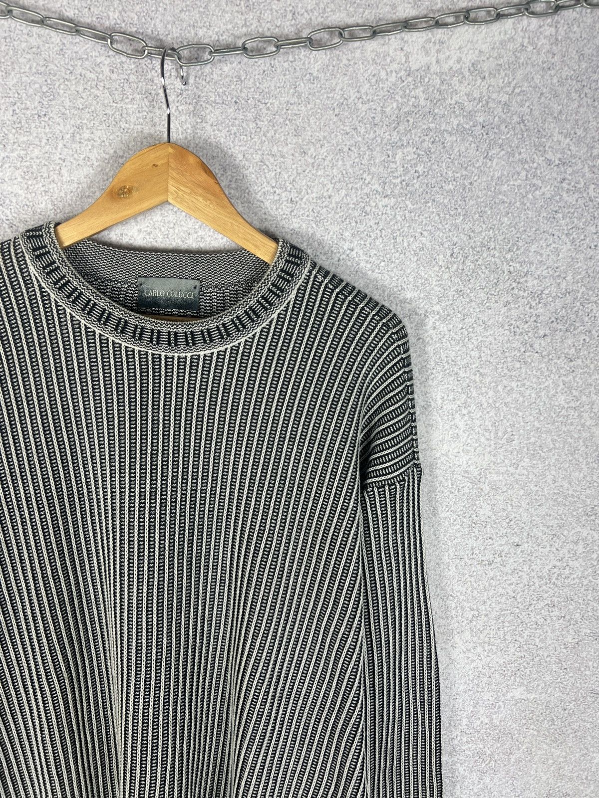 Carlo Colucci Vintage Carlo Colucci Structure Ribbed Knit Sweater Y2K Size US L / EU 52-54 / 3 - 2 Thumbnail
