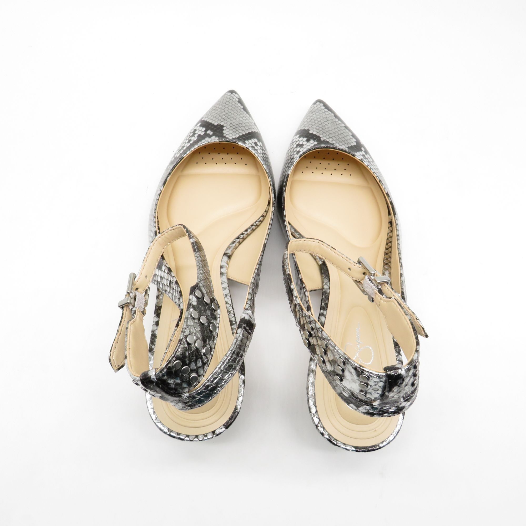 Jessica Simpson Jessica Simpson Metallic Snakeskin Ankle Strap Pointed Toe K Size US 7.5 / IT 37.5 - 7 Thumbnail