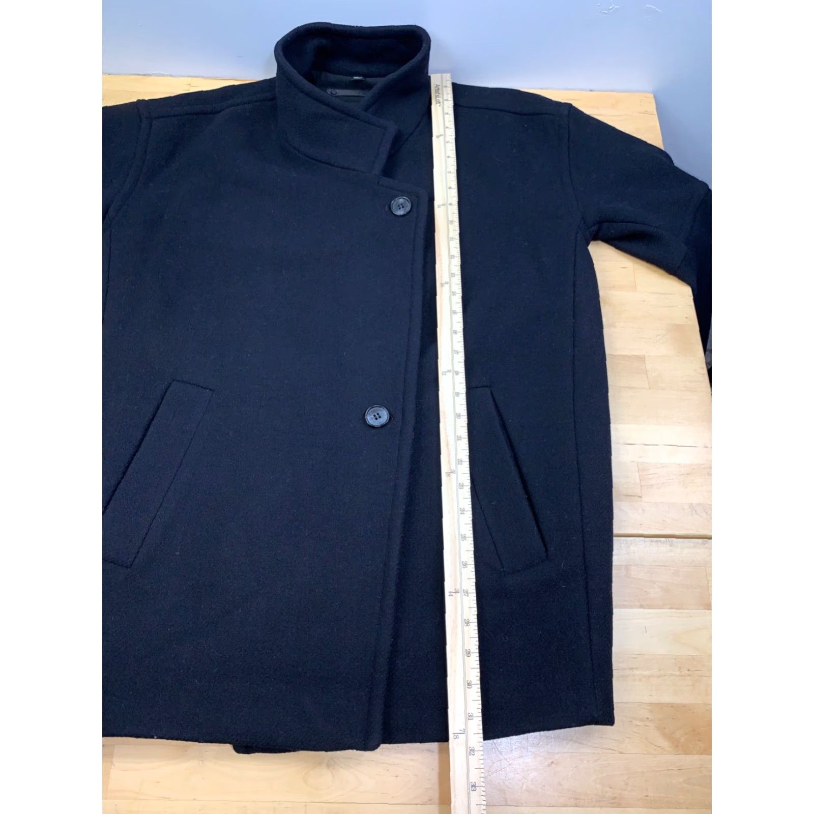 Allsaints AllSaints Coat Womens 6 Black Wool Blend Overcoat Meade Torto City Designer Italian Size M / US 6-8 / IT 42-44 - 7 Thumbnail