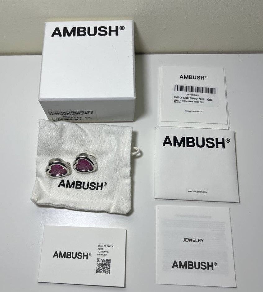 Ambush Design RRP $1100 Silver earrings AMBUSH Heart stone Earrings Silver Size ONE SIZE - 3 Thumbnail
