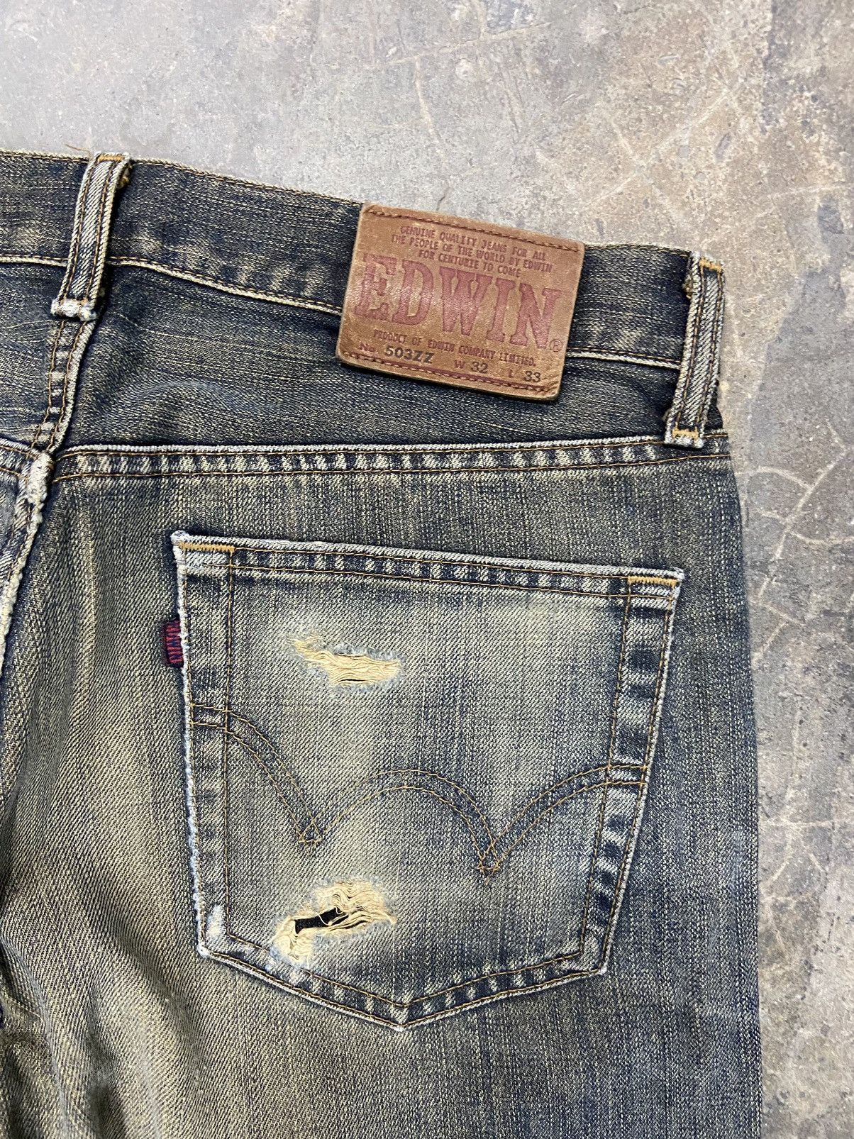 Beauty Beast Vintage Edwin Jeans Distressed Denim if 6 was 9 edwin 505ZZ Size US 33 - 9 Thumbnail
