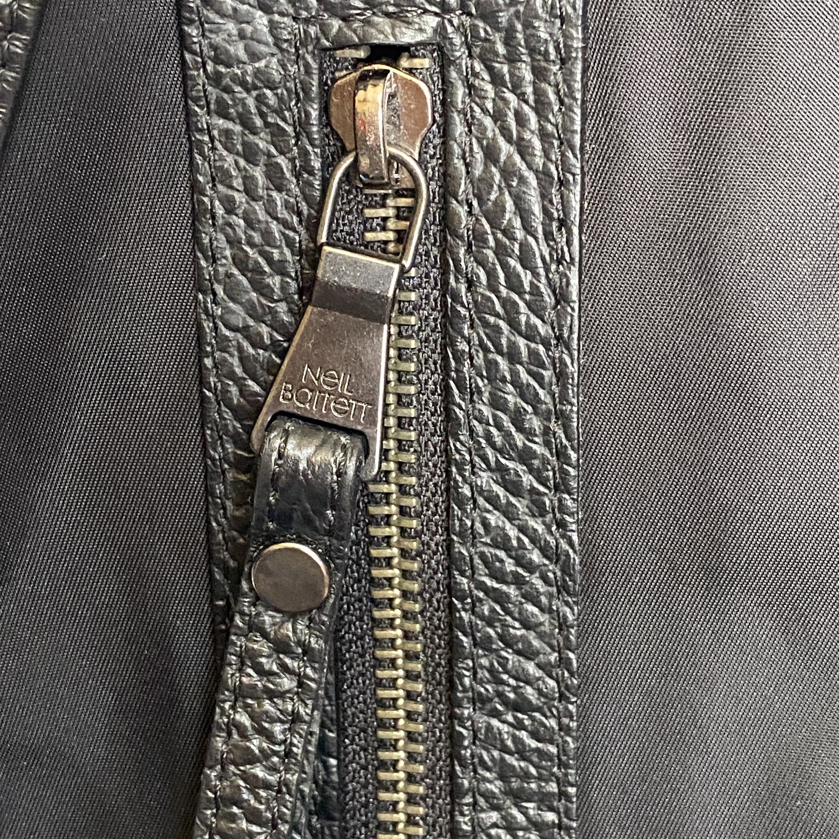 Neil Barrett × Vintage Black White Contrast Leather Nylon Backpack Size ONE SIZE - 12 Thumbnail