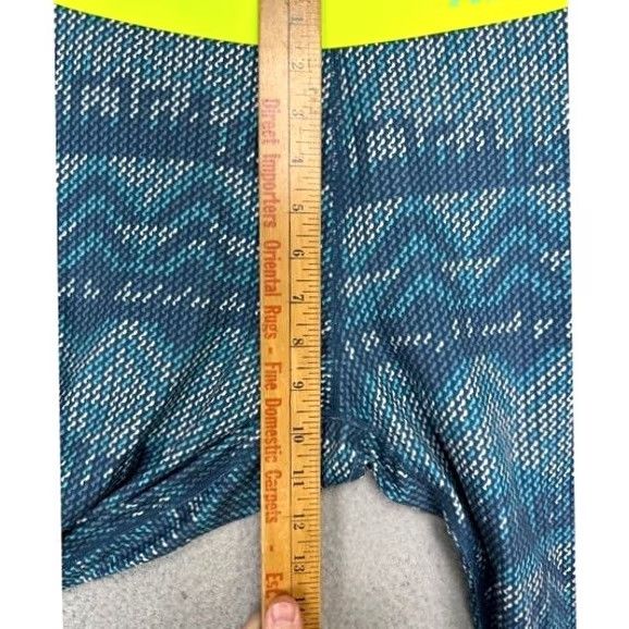 Nike Nike Pro Legging Pants Women Large Dri-Fit Teal Geometric Athletic Ankle Pull On Size 36" / US 14 / IT 50 - 7 Thumbnail