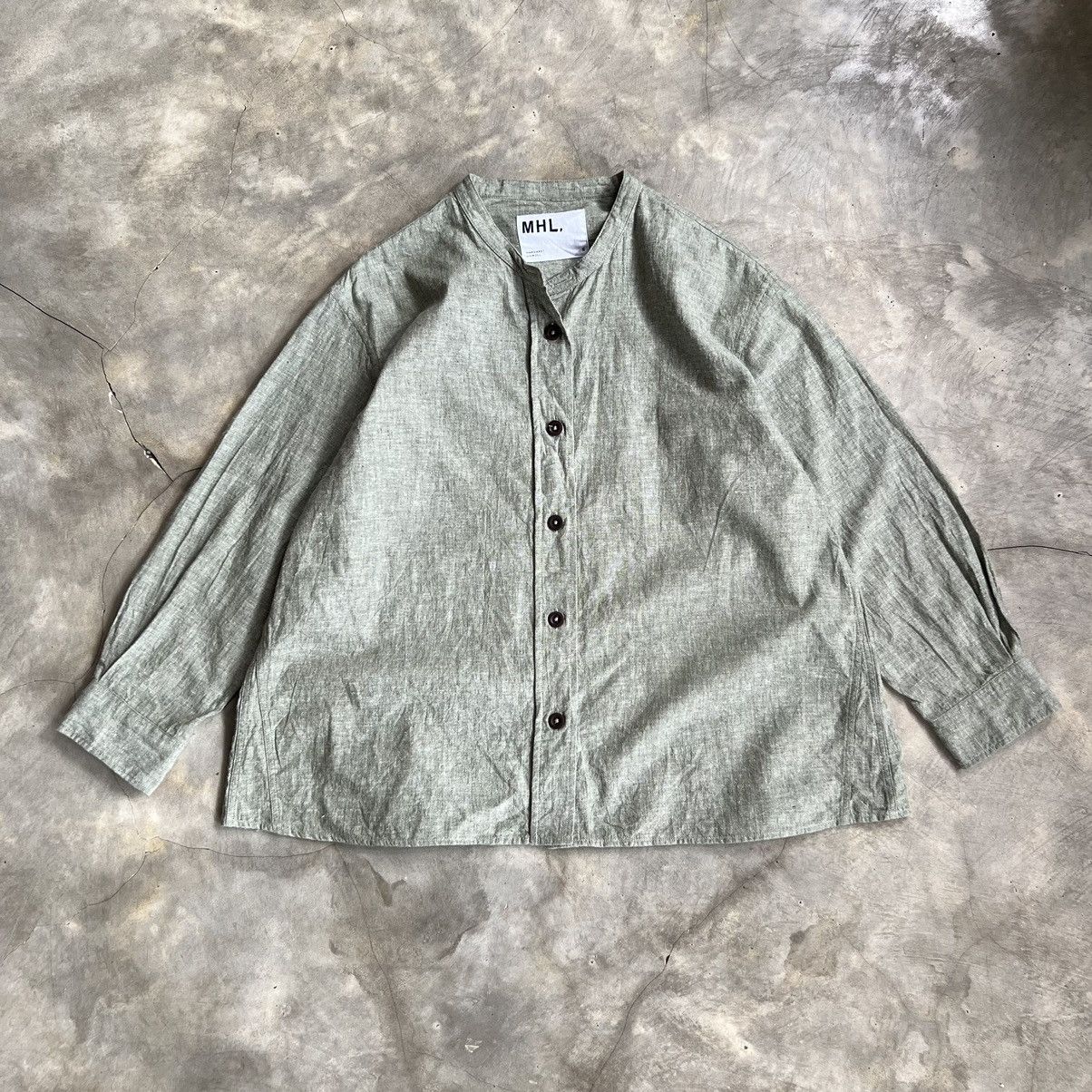 Margaret Howell Margaret Howell Sage Linen Boxy Long Sleeve Shirt Size L / US 10 / IT 46 - 1 Thumbnail