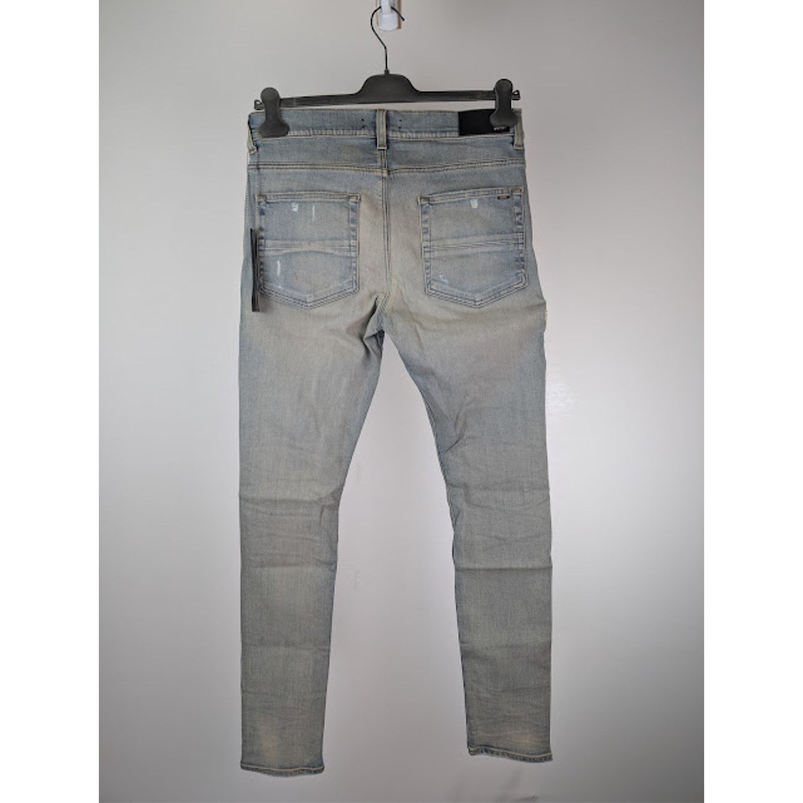 Amiri o1rshd1 Varsity Eagle Logo Skinny Jeans in Antique Indigo 33 Size US 33 - 11 Thumbnail