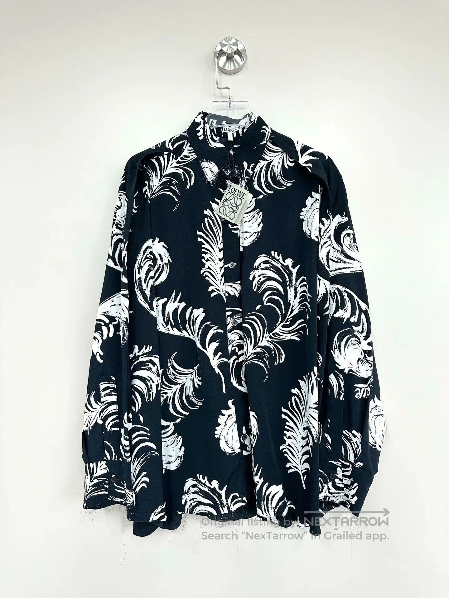 Loewe Loewe Black Floral Print Silk Shirt. Size S / US 4 / IT 40 - 1 Thumbnail