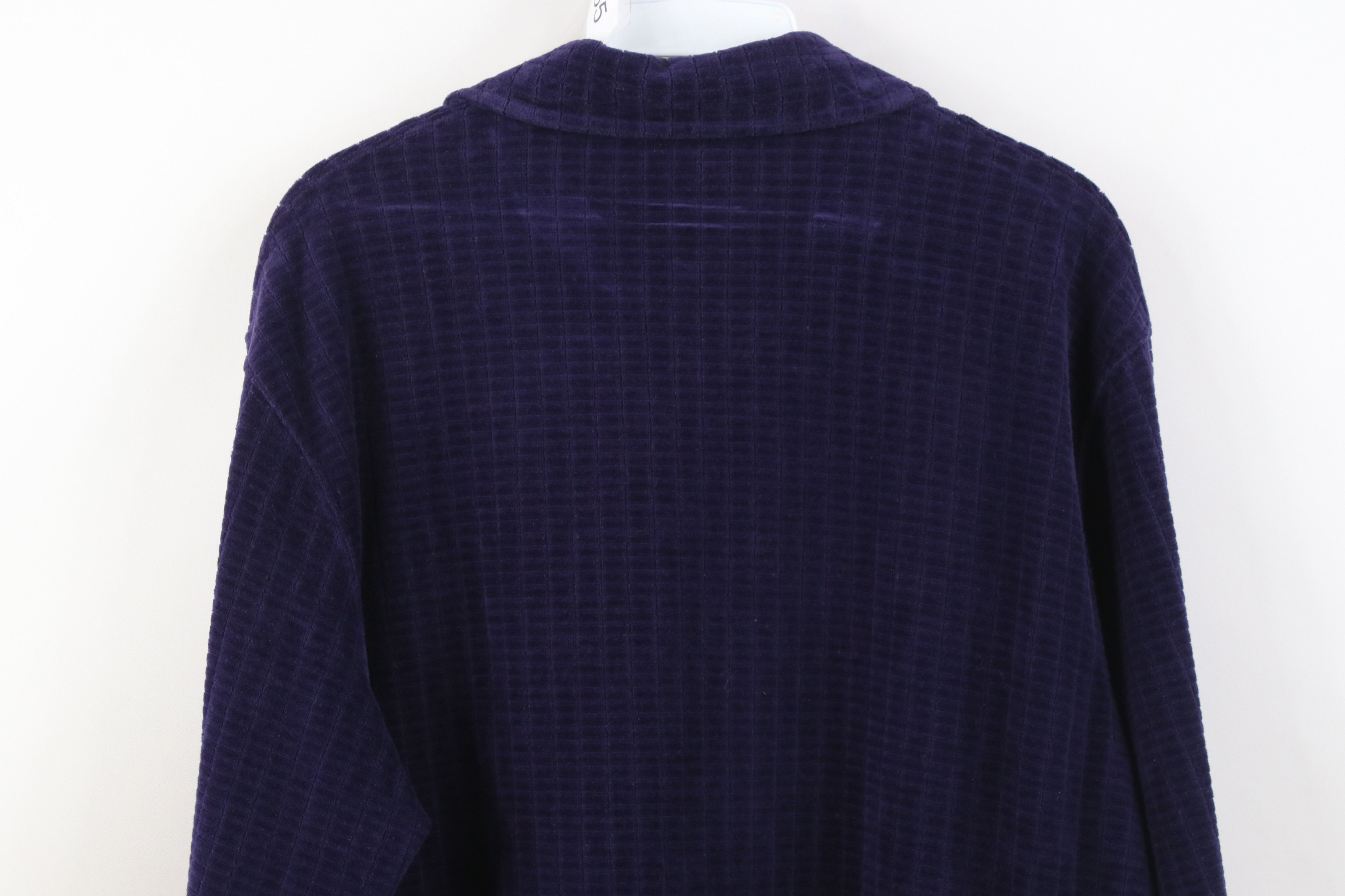 Vintage Vintage 90s Y2K Streetwear Velour 1/4 Zip Long Sleeve Polo Size US M / EU 48-50 / 2 - 12 Thumbnail