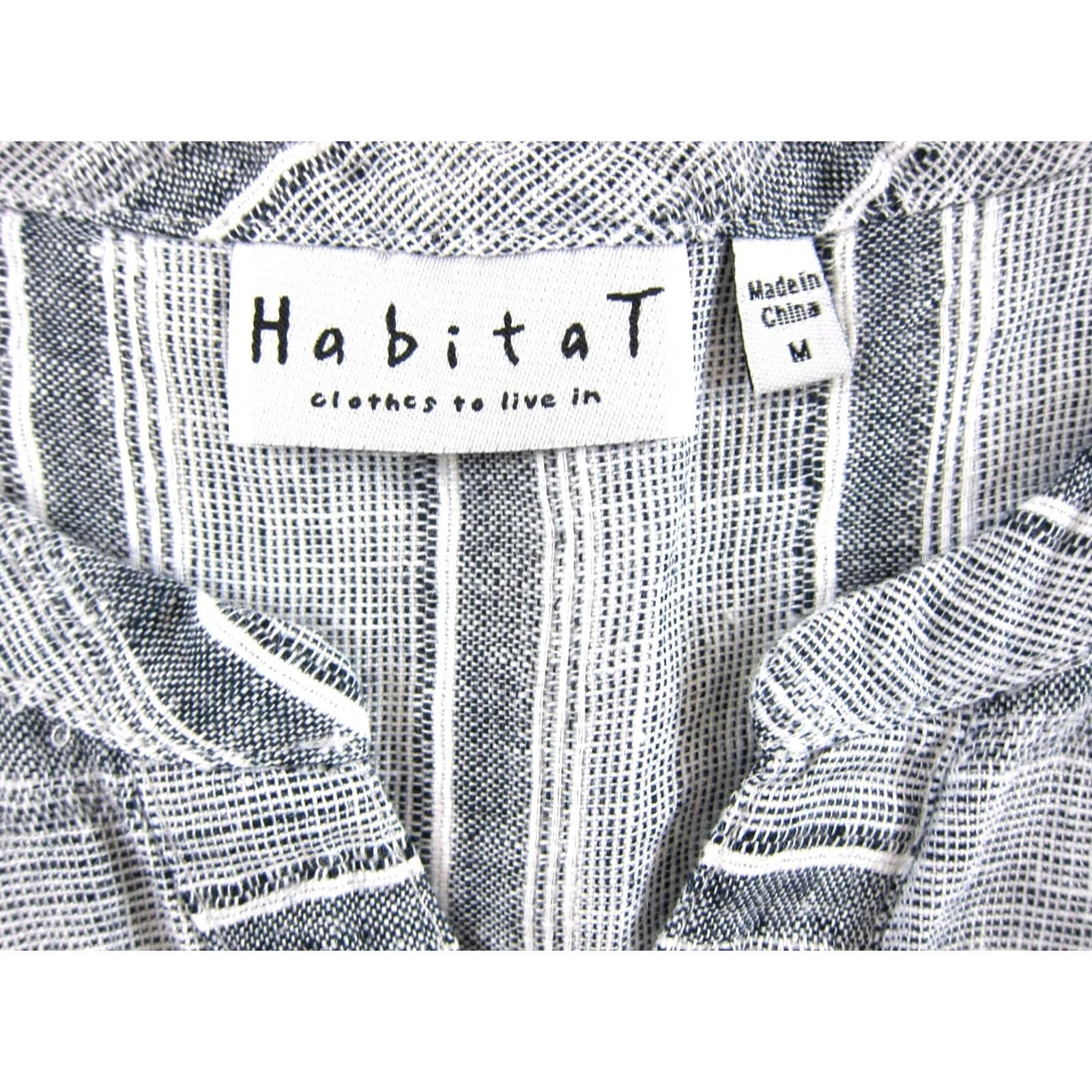 Habitat Habitat 100% Linen Grey Striped V-Neck Pocket Shift Tank Tunic Smock Dress M Size M / US 6-8 / IT 42-44 - 3 Thumbnail