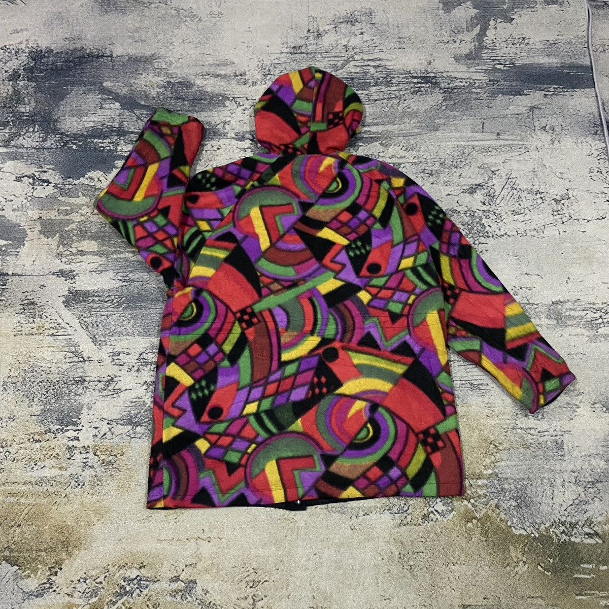 Japanese Brand × Vintage Vintage Abstrac Multicolour Riversible Hoodie Jacket Size US XL / EU 56 / 4 - 1 Thumbnail