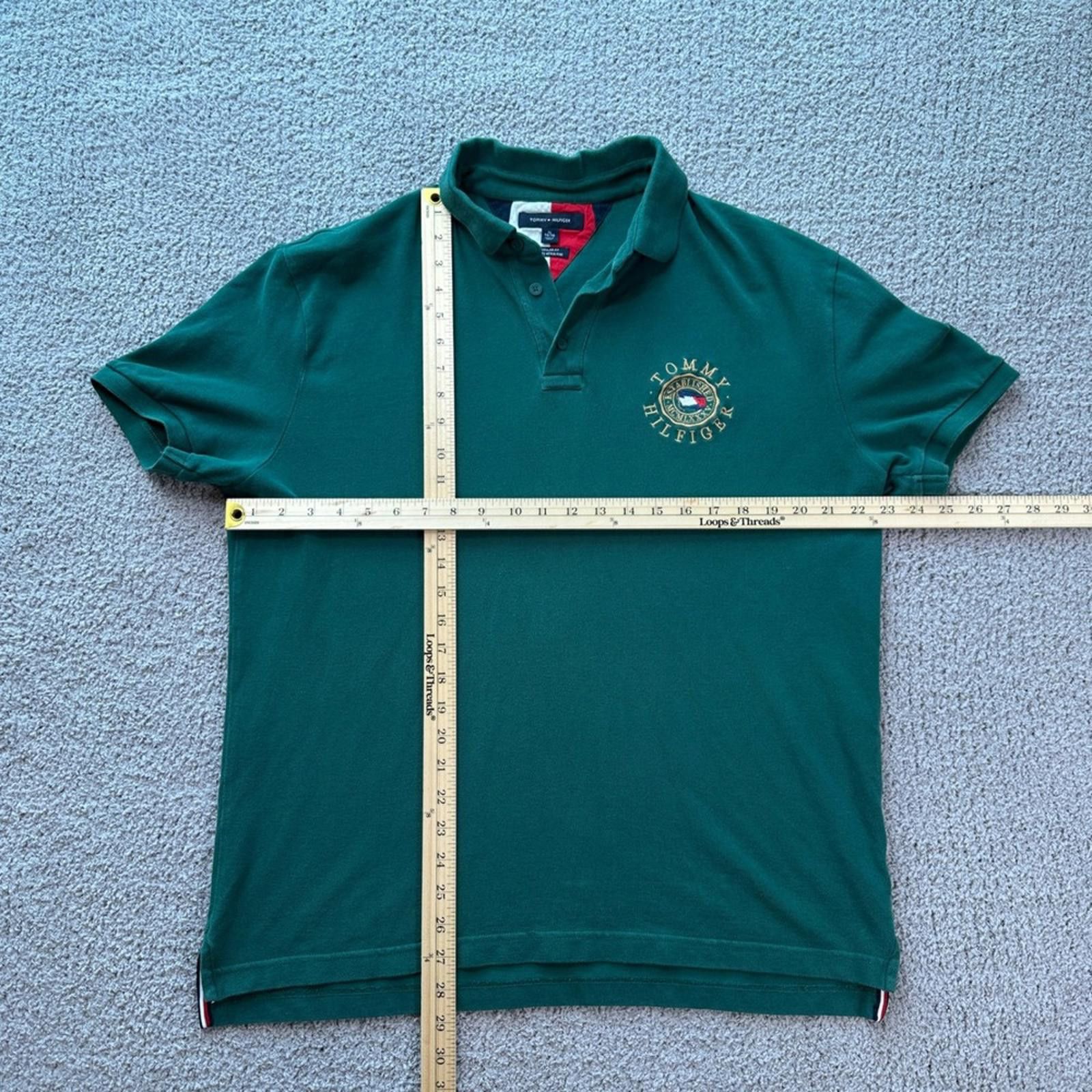 Tommy Hilfiger Tommy Hilfiger Men's Green Regular Fit Polo Shirt XL Logo Size US XL / EU 56 / 4 - 5 Thumbnail