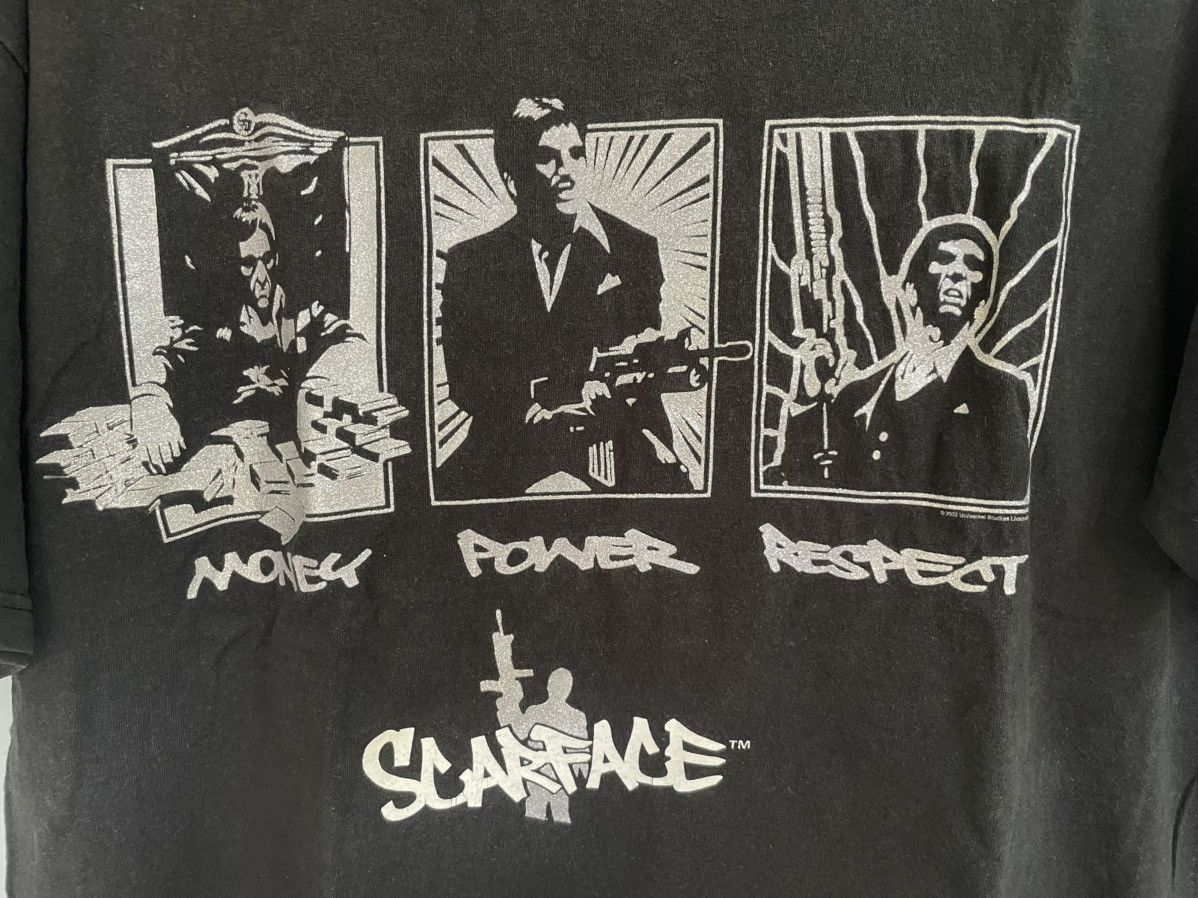 Vintage Vintage Y2K Scarface money power respect promo movie t shirt Size US L / EU 52-54 / 3 - 4 Thumbnail