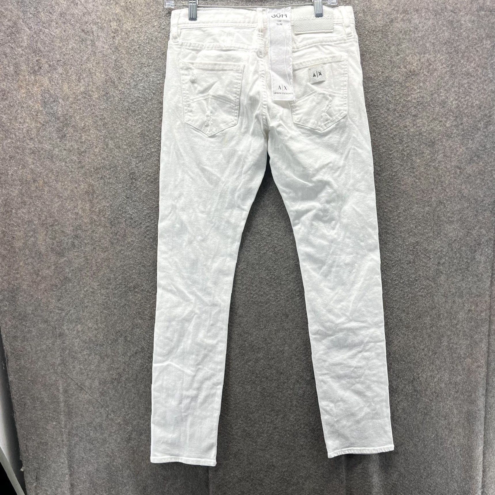 Armani Exchange Armani Exchange Jeans Mens 30R White Slim Distressed Denim 5-Pocket Zip Fly Modern Look Pants Mens Size US 30 / EU 46 - 2 Thumbnail