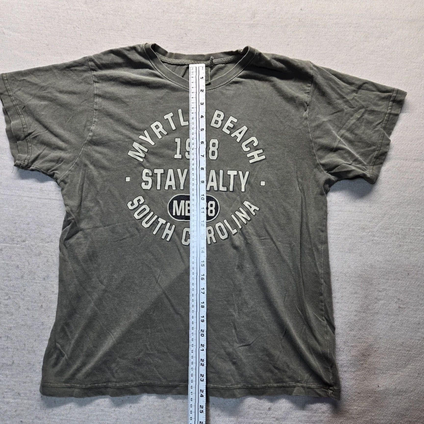 Vintage Myrtle Beach SC Stay Salty Tee Shirt Adult Mens M Medium T-Shirt Gray Graphic Print Beach 2000s Mens Size US XL / EU 56 / 4 - 6 Thumbnail